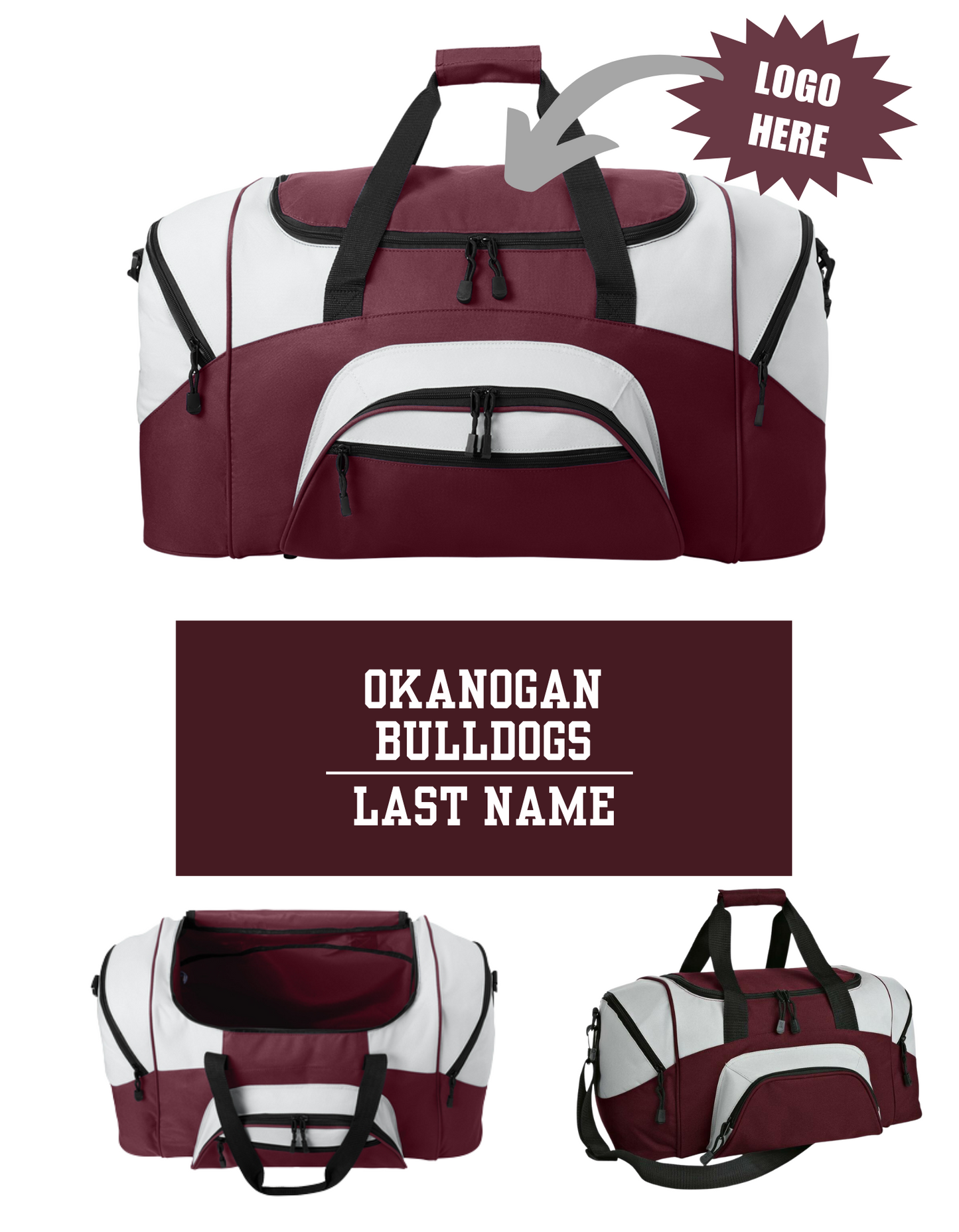OKANOGAN BULLDOGS SMALL DUFFEL BAG
