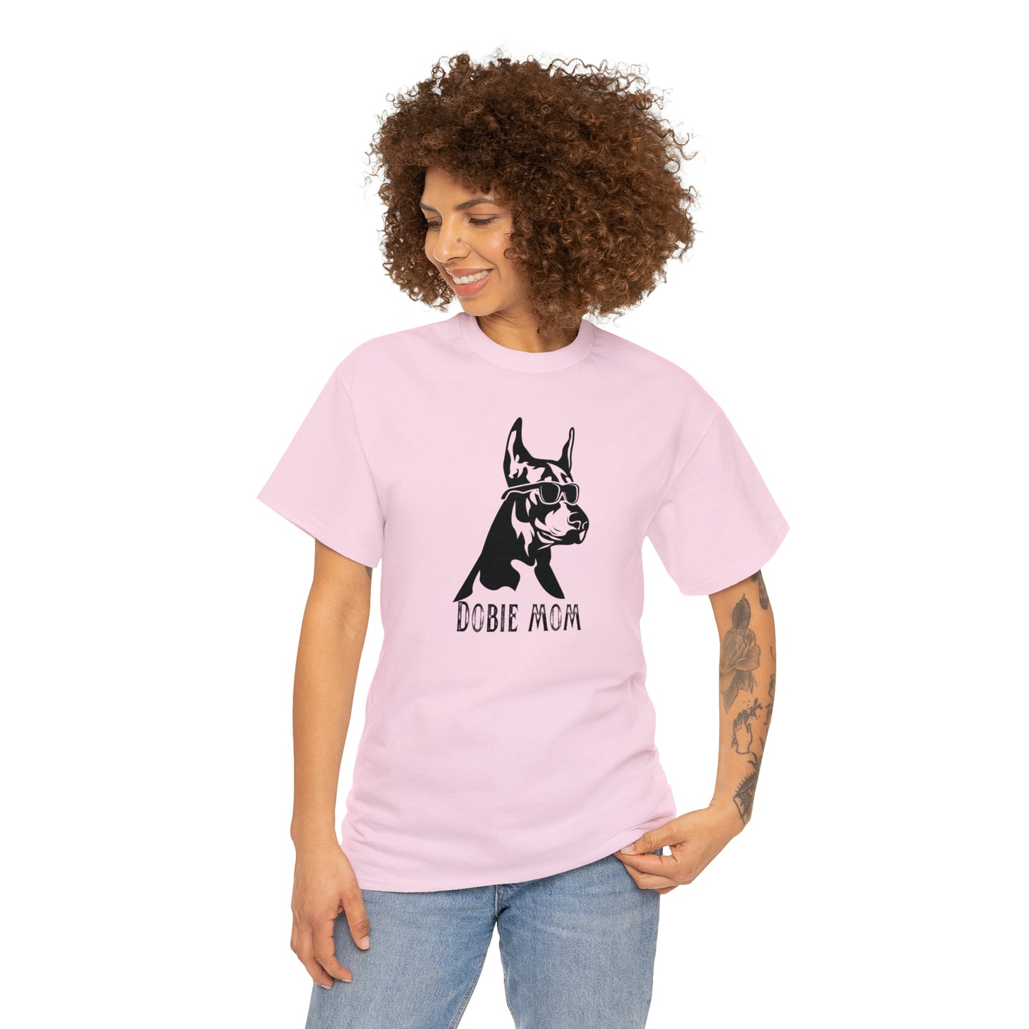 Dobie Mom Tee--Unisex Heavy Cotton Tee