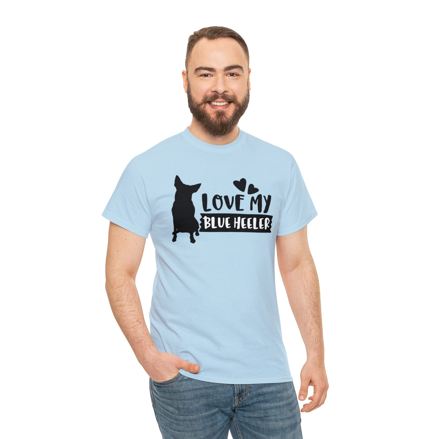 BLUE HEELER LOVE TEE-Unisex Heavy Cotton Tee