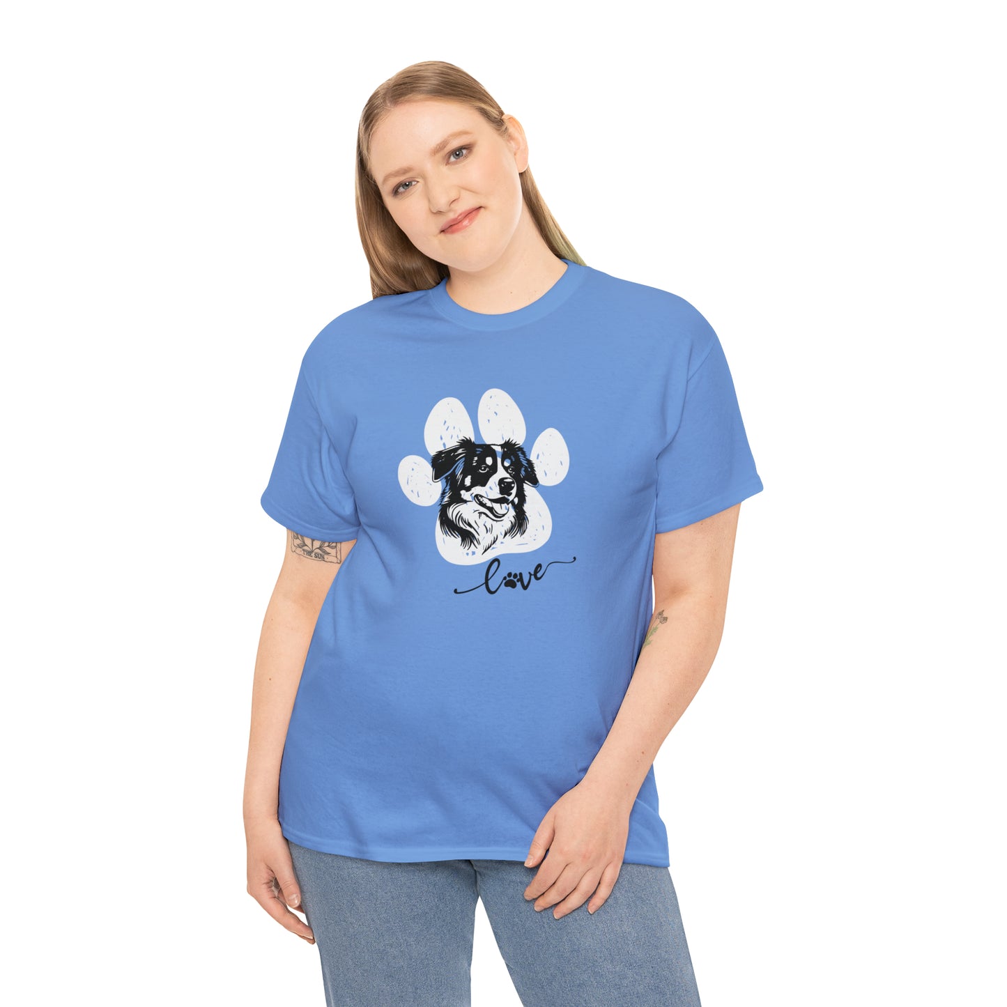 AUSSIE DOG LOVE TEE--Unisex Heavy Cotton Tee