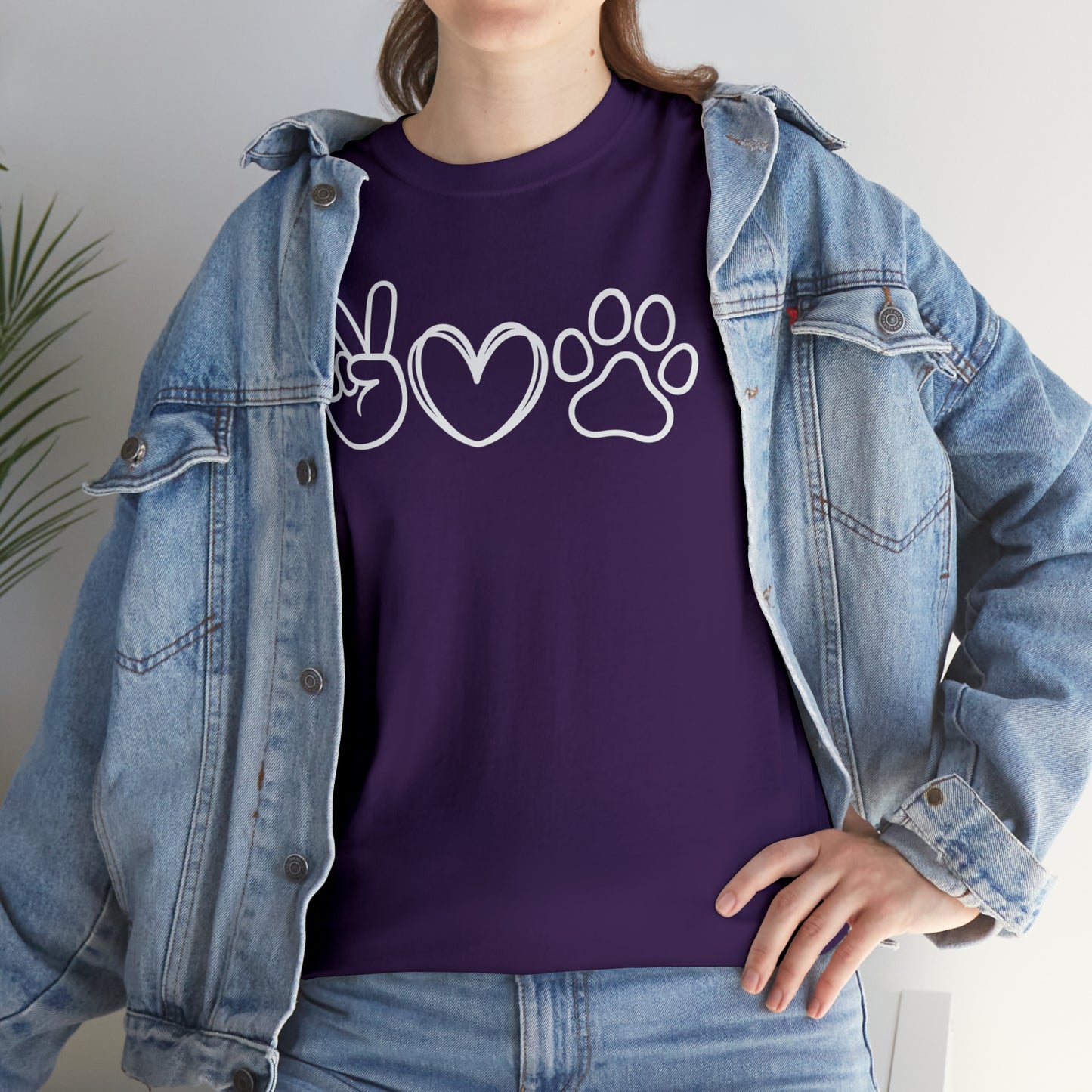 PEACE-LOVE-PAW TEE-ALL PROCEEDS DONATED TO ANIMAL RESCUE