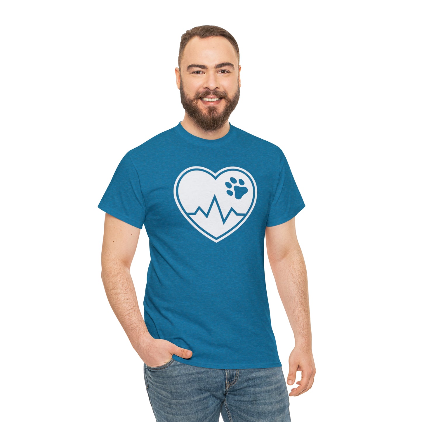 PAW HEARTBEAT TEE--ALL PROCEEDS DONATED TO ANIMAL RESCUE