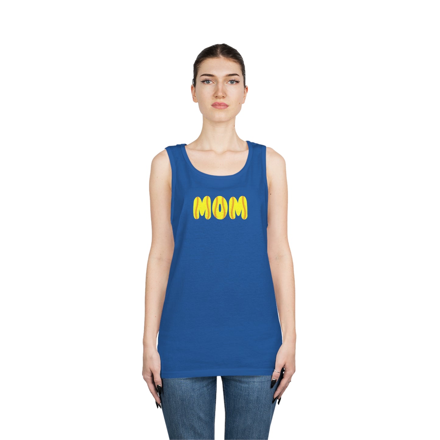 Softball MOM tank-Unisex Heavy Cotton Tank Top