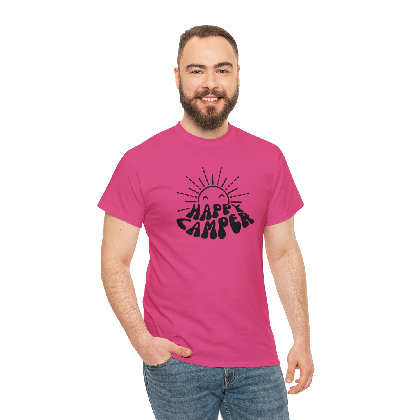 HAPPY CAMPER TEE-Unisex Heavy Cotton Tee