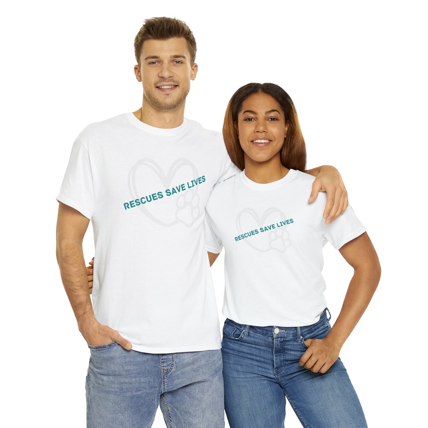 RESCUES SAVE LIVES TEE-Unisex Heavy Cotton Tee