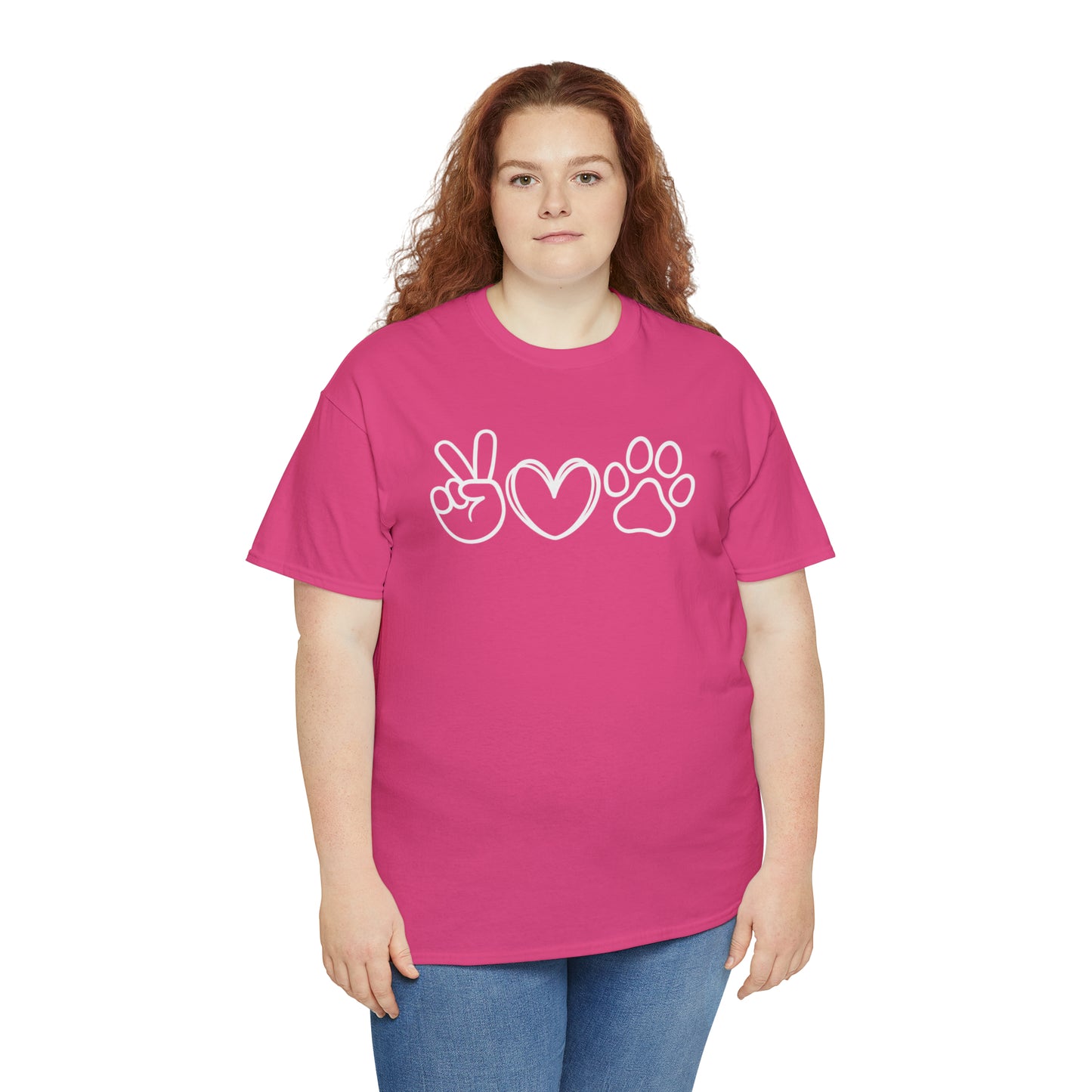 PEACE-LOVE-PAW TEE-ALL PROCEEDS DONATED TO ANIMAL RESCUE