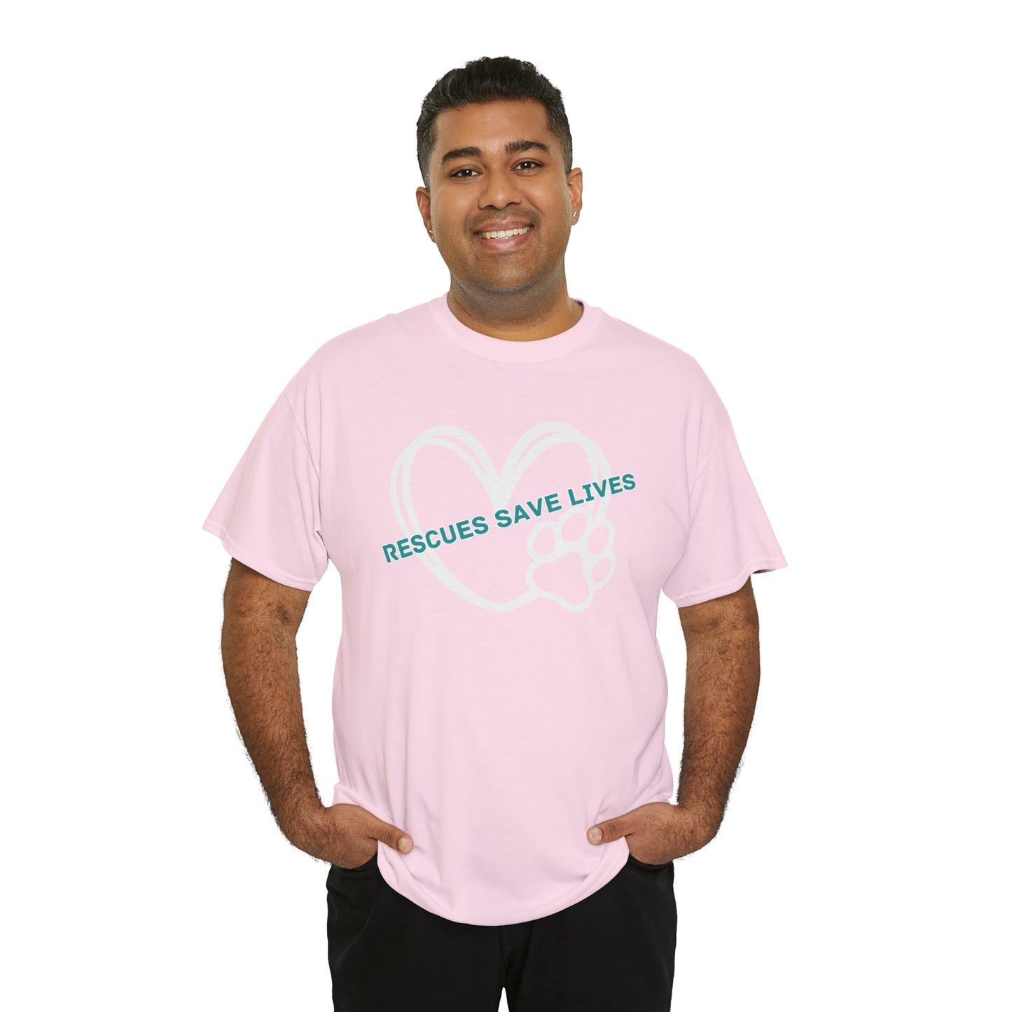 RESCUES SAVE LIVES TEE-Unisex Heavy Cotton Tee