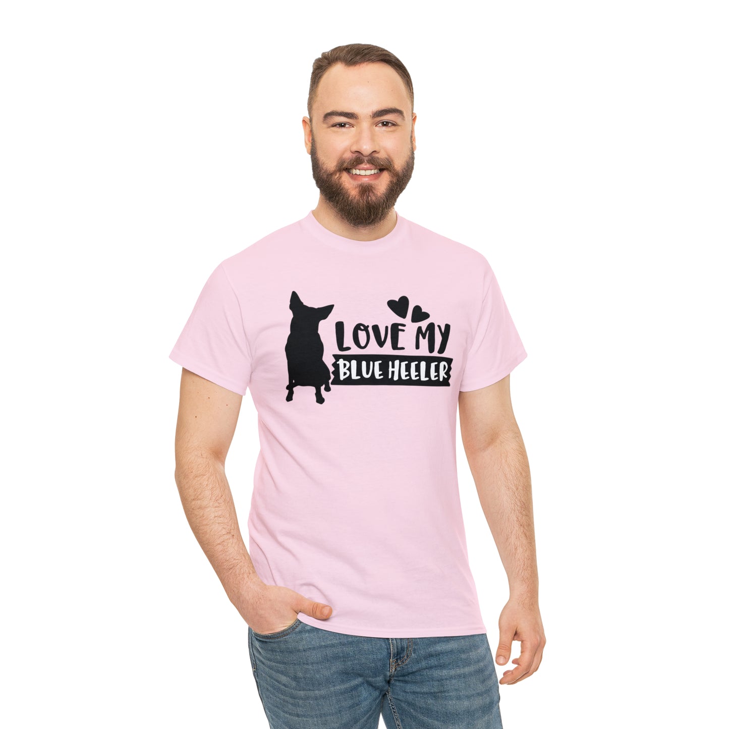 BLUE HEELER LOVE TEE-Unisex Heavy Cotton Tee