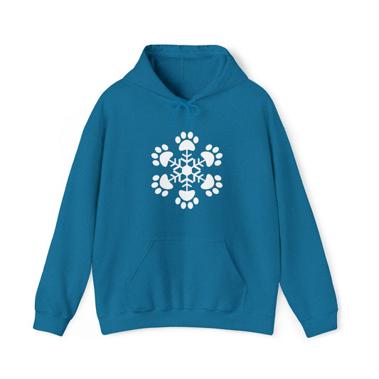 Paw Print Snowflake Hooded Sweatshirt