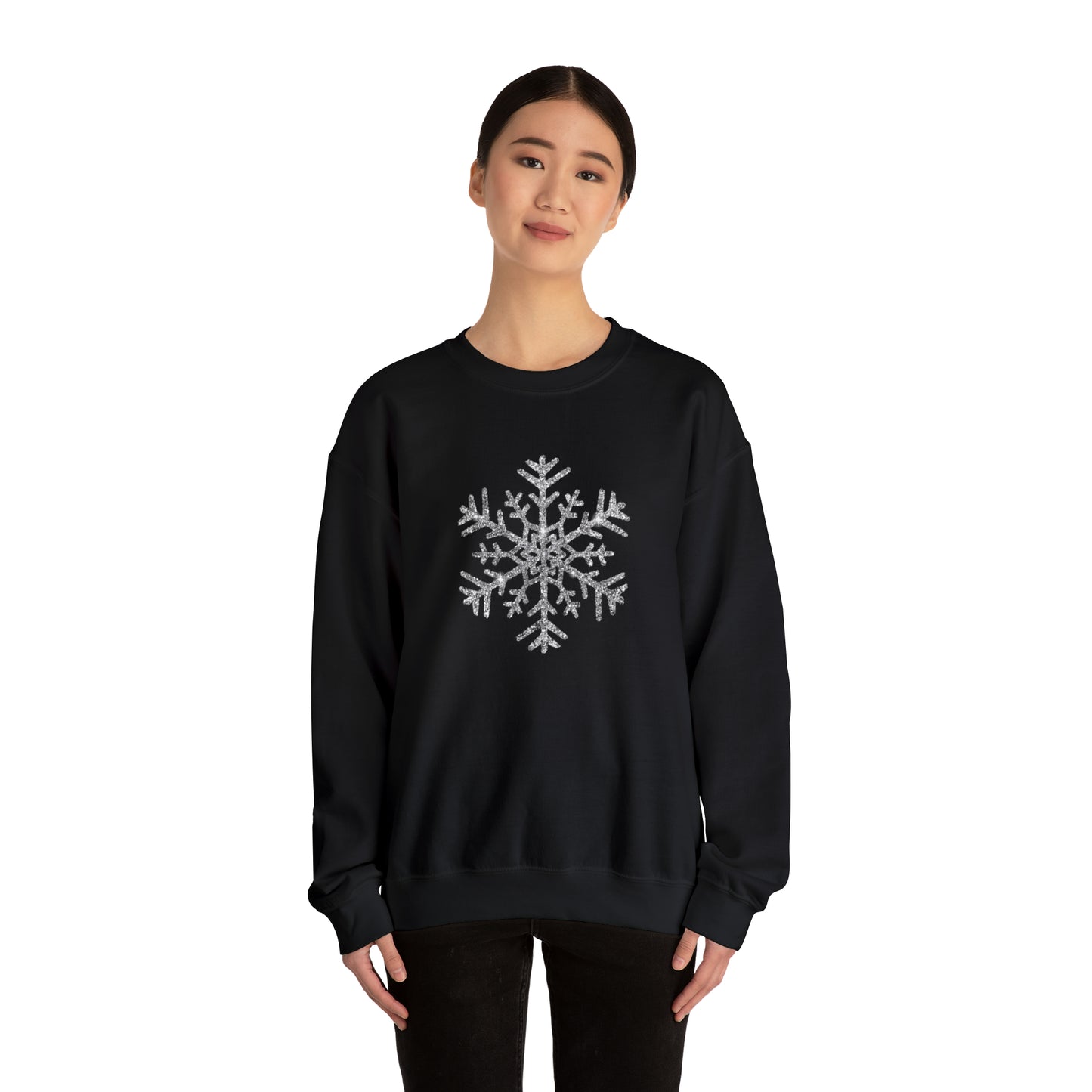 Glitter Snowflake Crewneck Sweatshirt