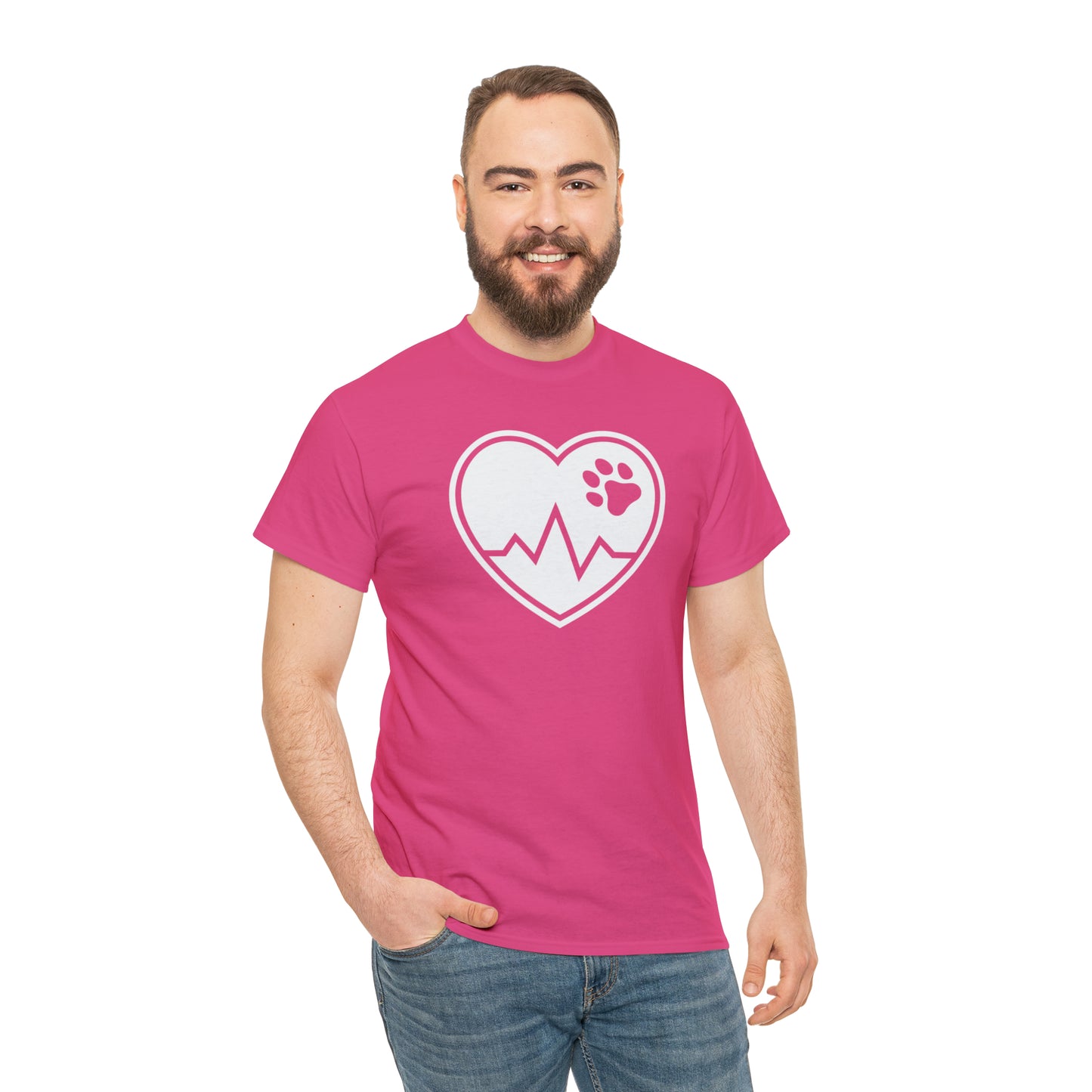 PAW HEARTBEAT TEE--ALL PROCEEDS DONATED TO ANIMAL RESCUE