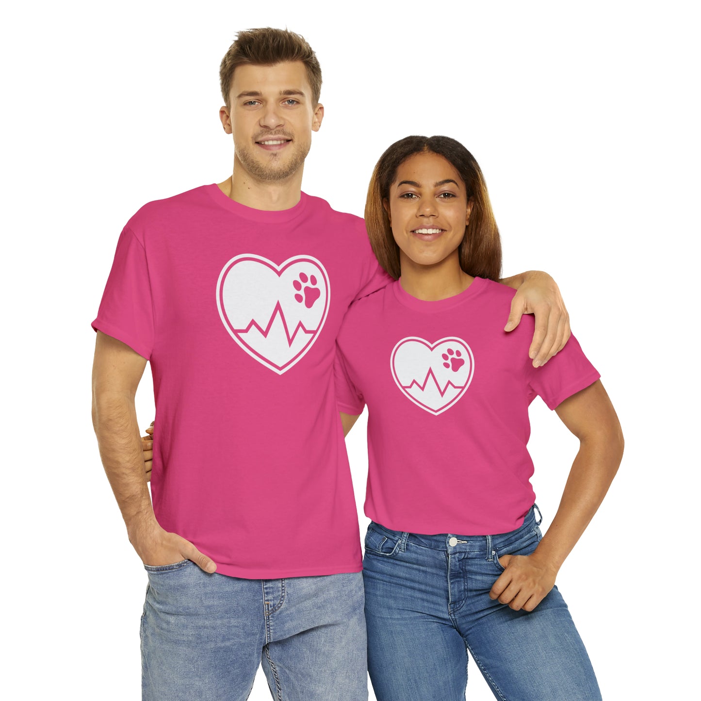 PAW HEARTBEAT TEE--ALL PROCEEDS DONATED TO ANIMAL RESCUE