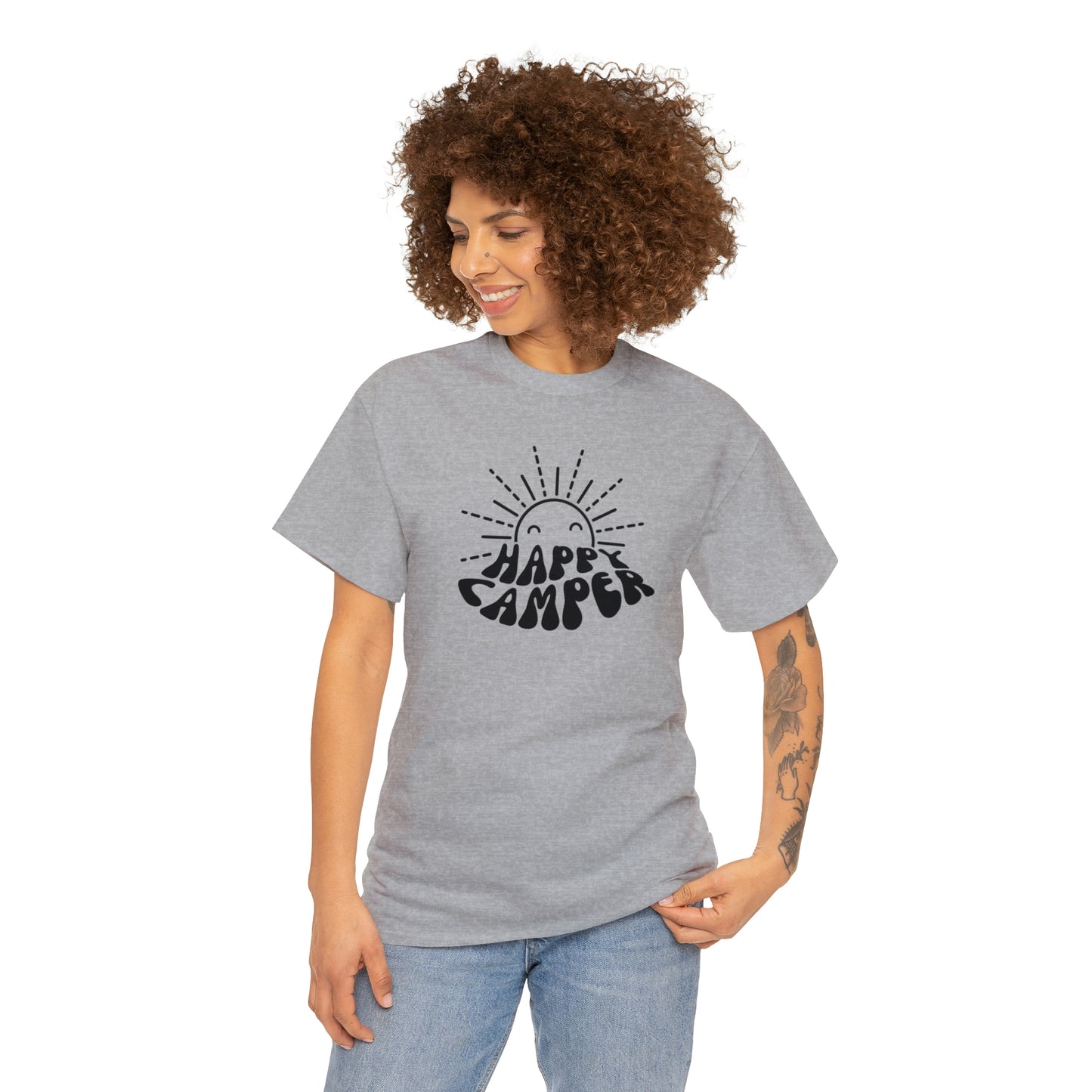 HAPPY CAMPER TEE-Unisex Heavy Cotton Tee