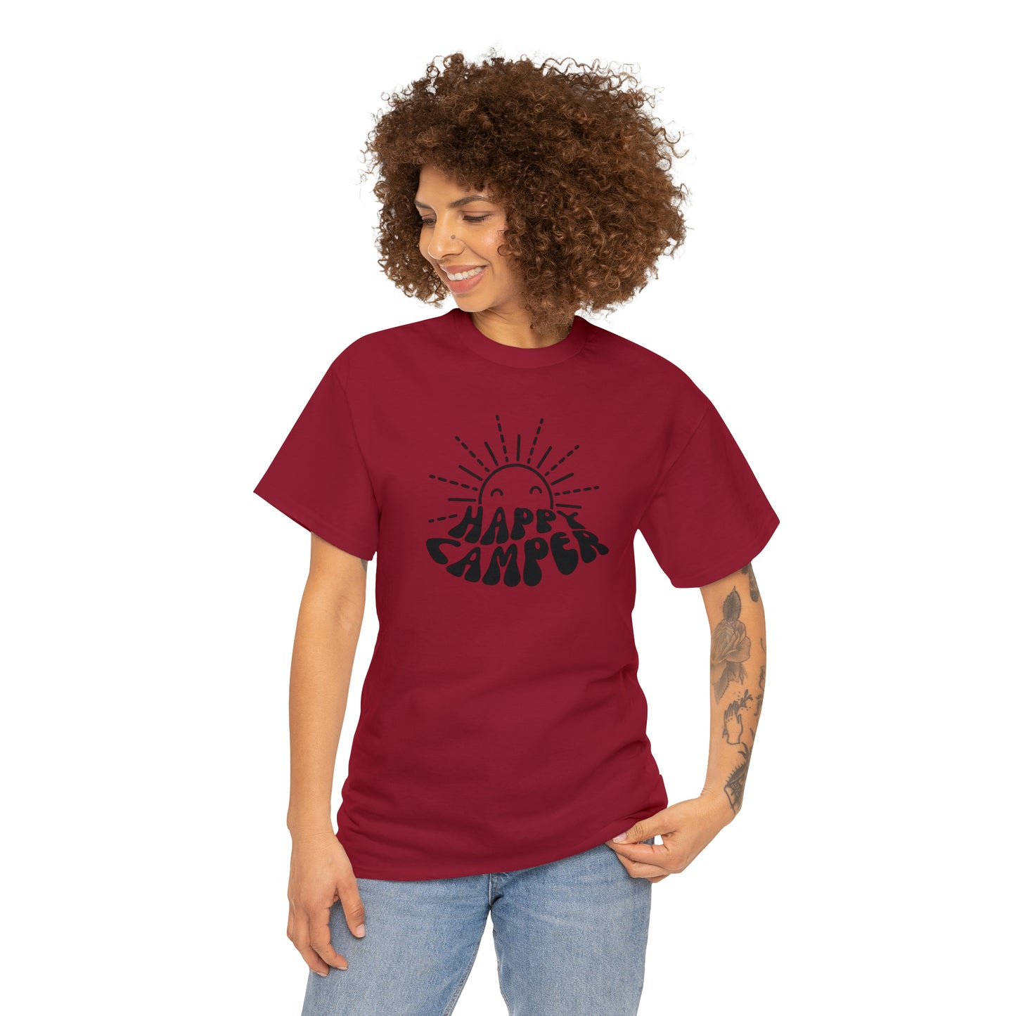 HAPPY CAMPER TEE-Unisex Heavy Cotton Tee