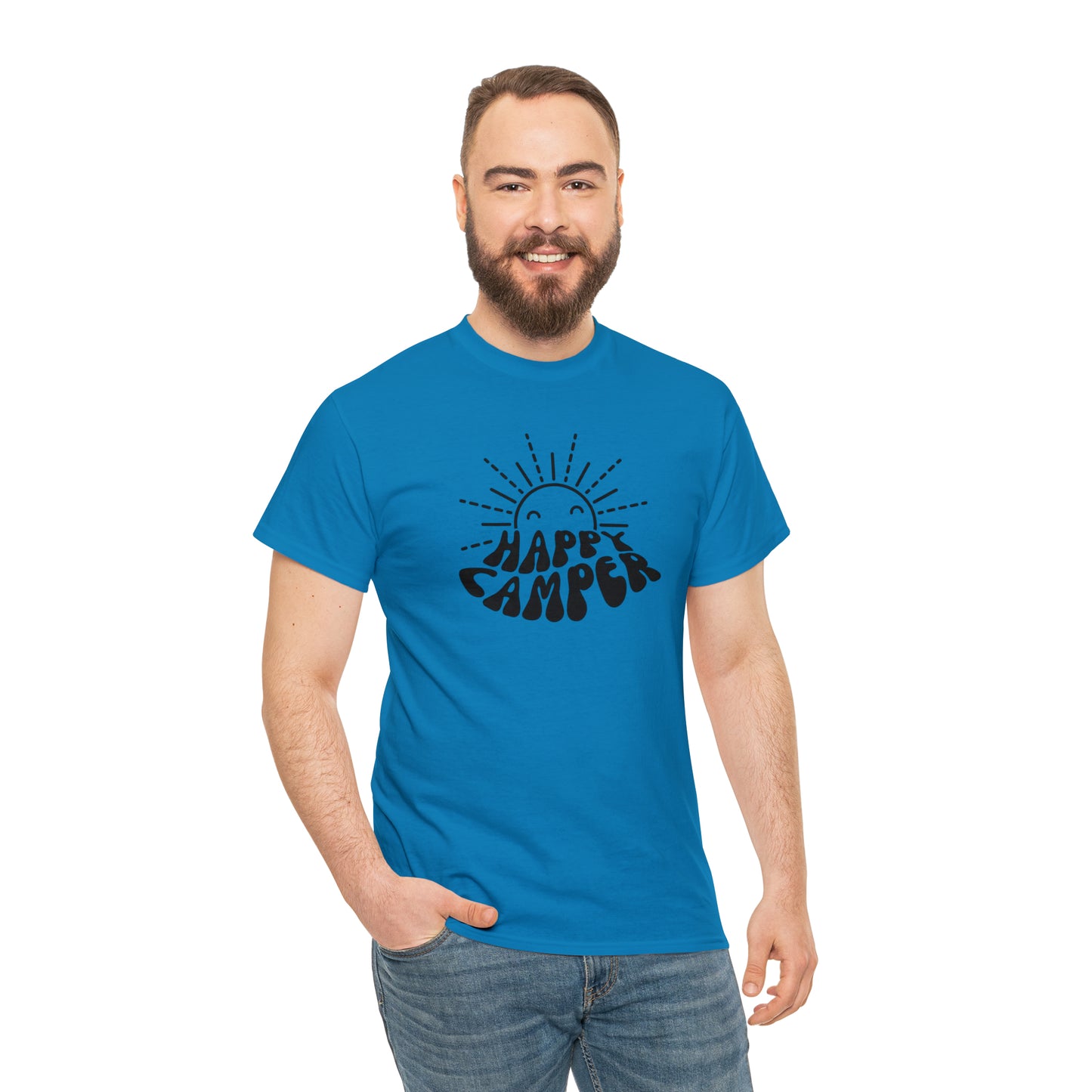 HAPPY CAMPER TEE-Unisex Heavy Cotton Tee