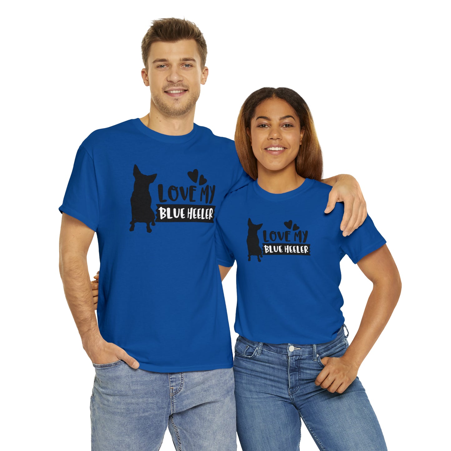 BLUE HEELER LOVE TEE-Unisex Heavy Cotton Tee