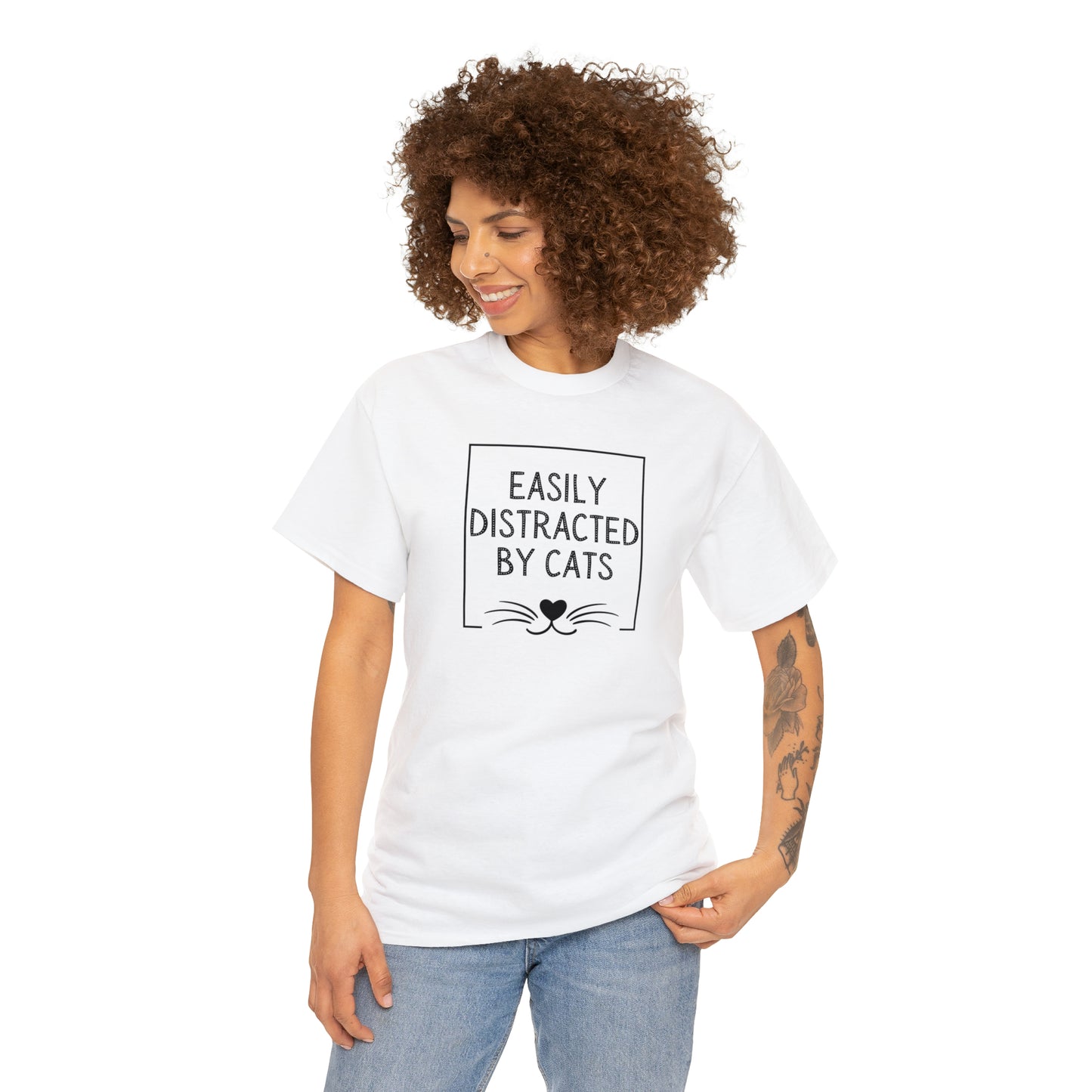 DISTRACTED BY CATS TEE-ALL PROCEEDS DONATED TO ANIMAL RESCUE!