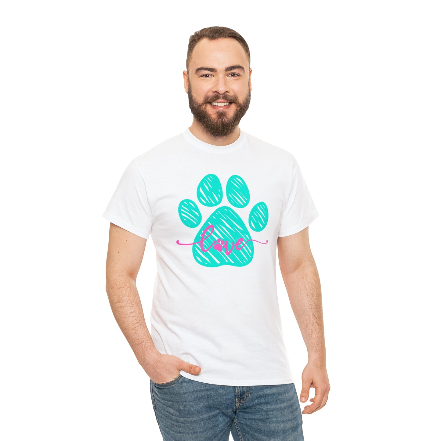 LOVE PAW TEE-Unisex Heavy Cotton Tee