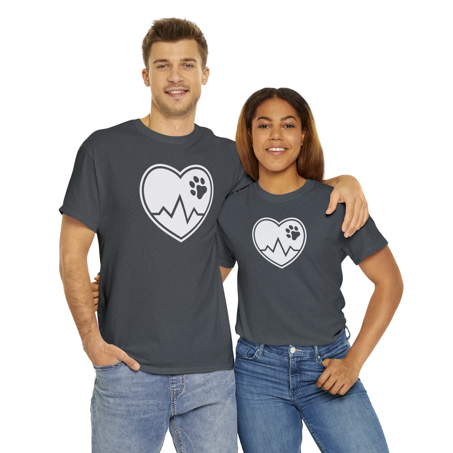 PAW HEARTBEAT TEE--ALL PROCEEDS DONATED TO ANIMAL RESCUE