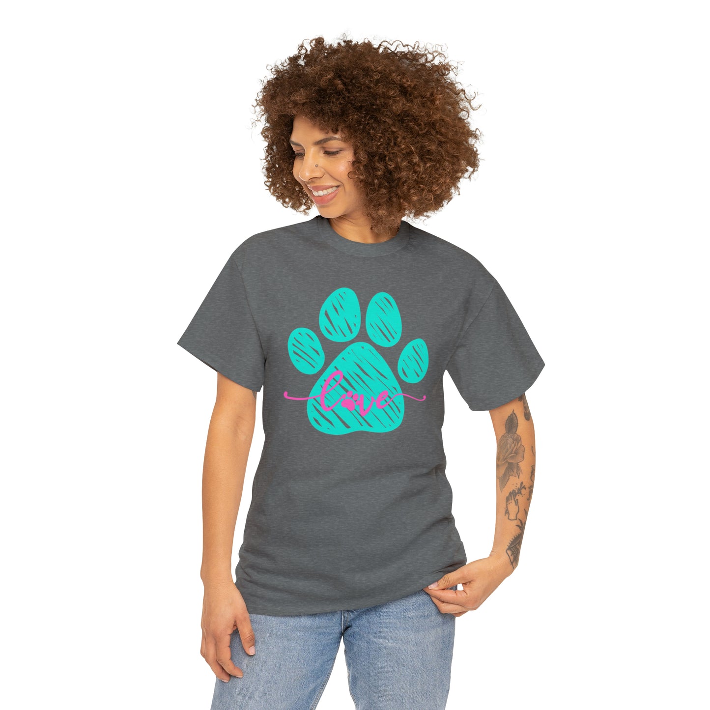 LOVE PAW TEE-Unisex Heavy Cotton Tee