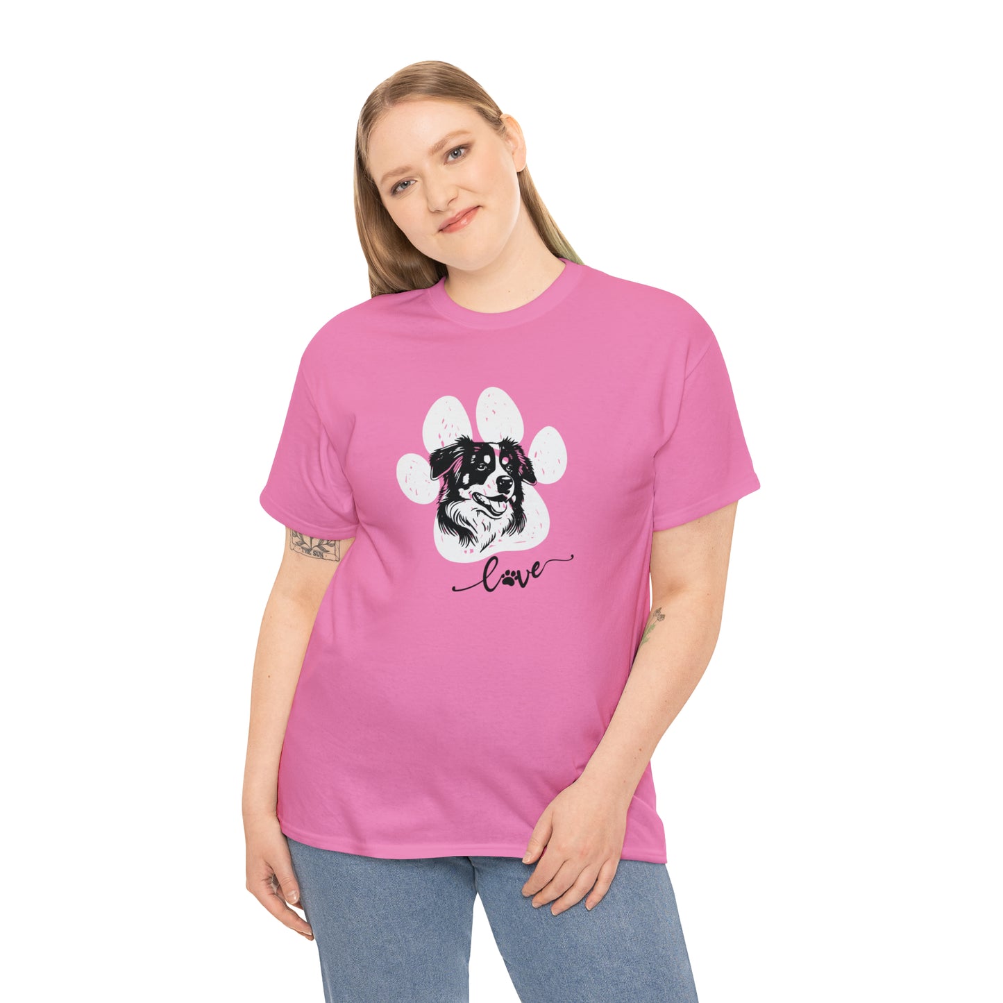 AUSSIE DOG LOVE TEE--Unisex Heavy Cotton Tee