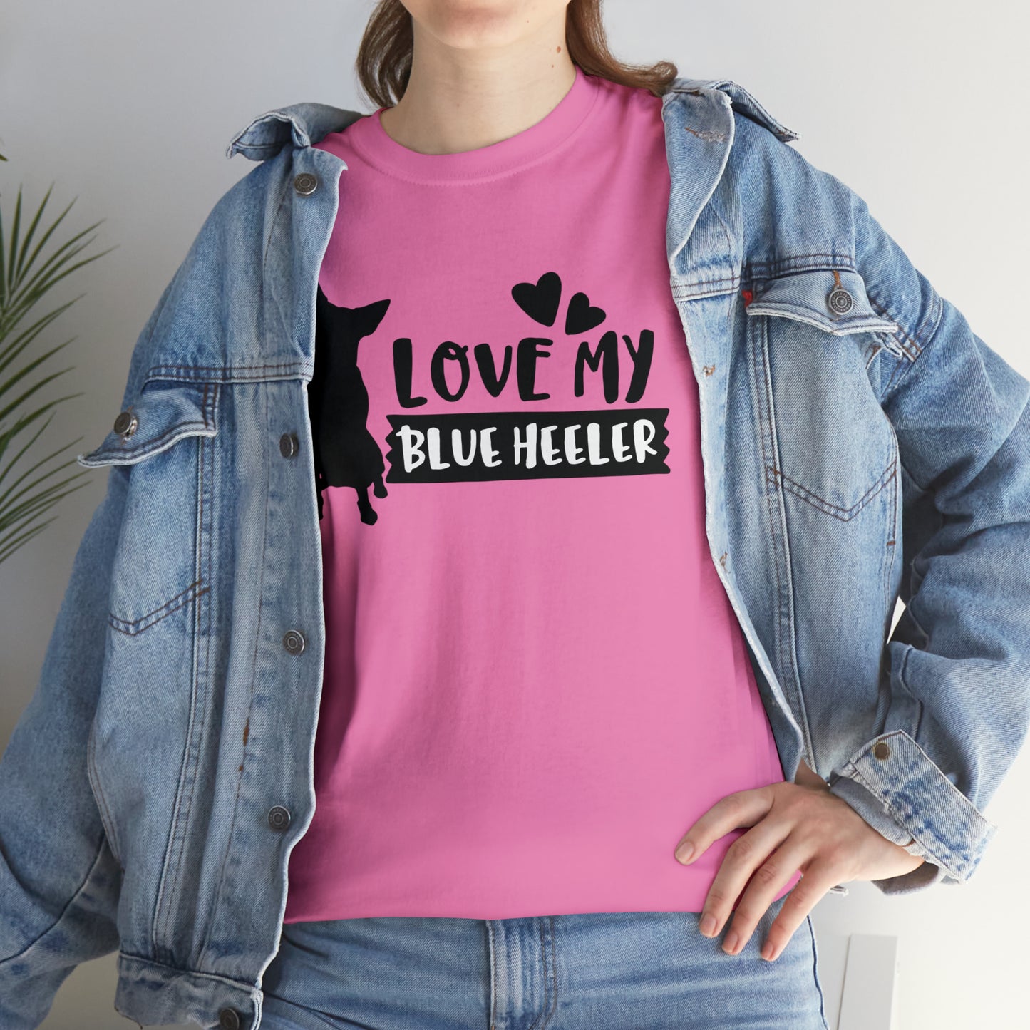 BLUE HEELER LOVE TEE-Unisex Heavy Cotton Tee