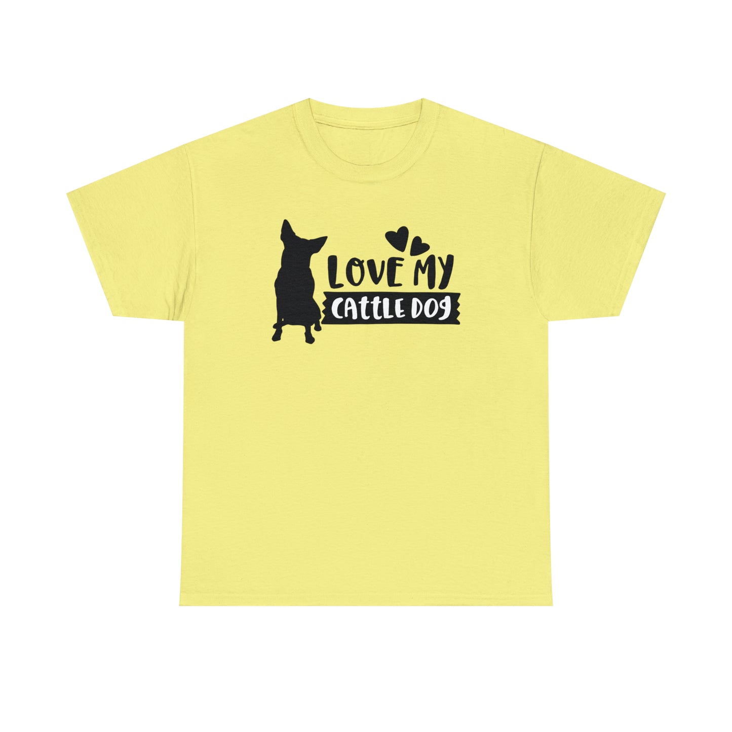 CATTLE DOG LOVE TEE-Unisex Heavy Cotton Tee