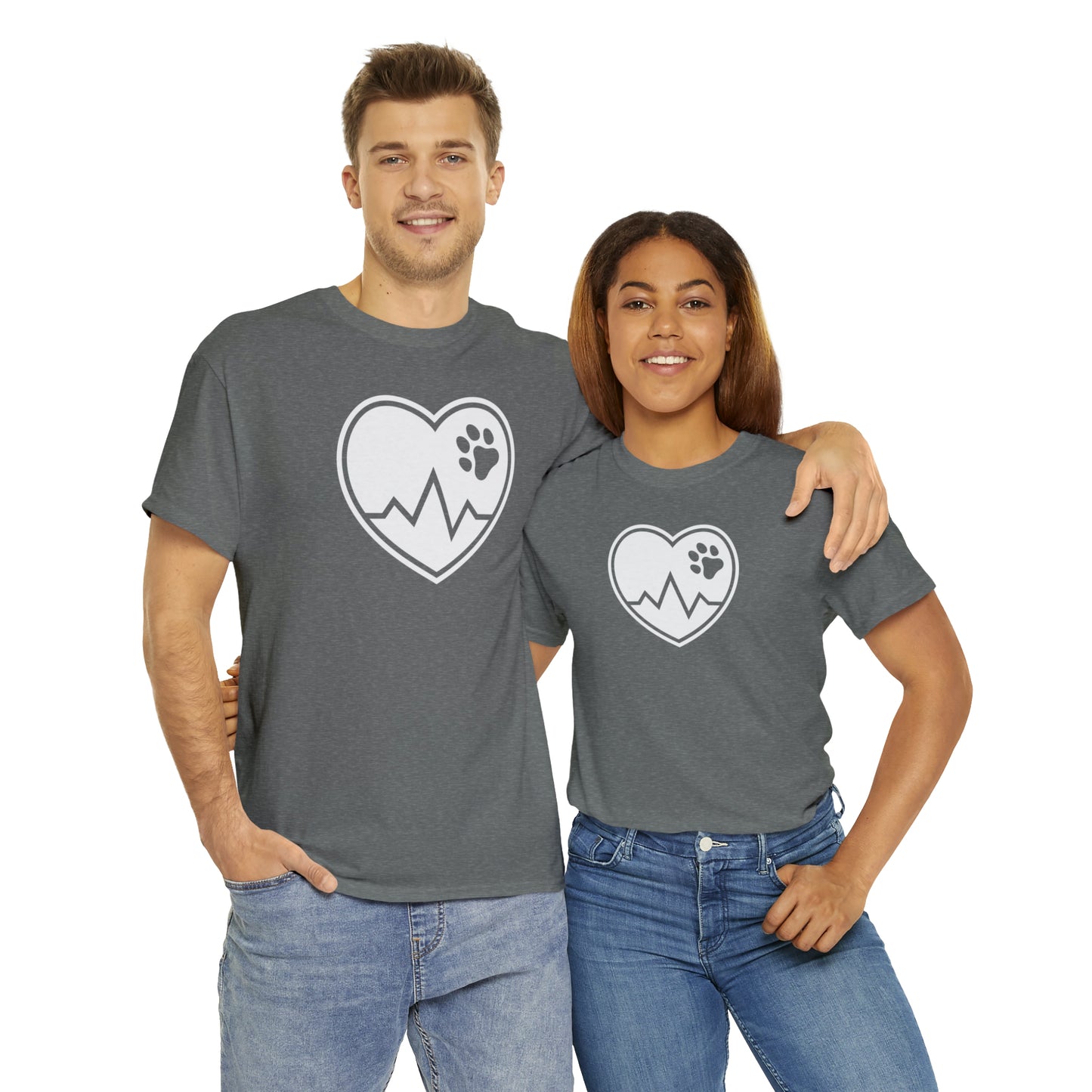 PAW HEARTBEAT TEE--ALL PROCEEDS DONATED TO ANIMAL RESCUE