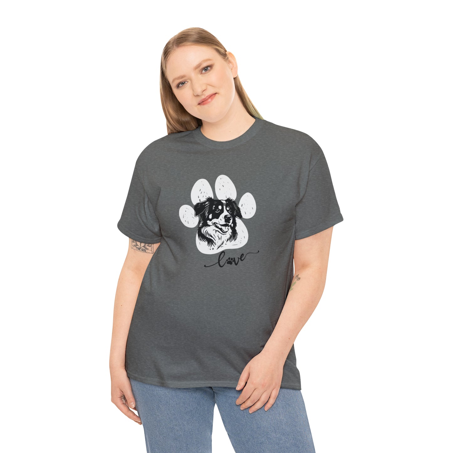 AUSSIE DOG LOVE TEE--Unisex Heavy Cotton Tee