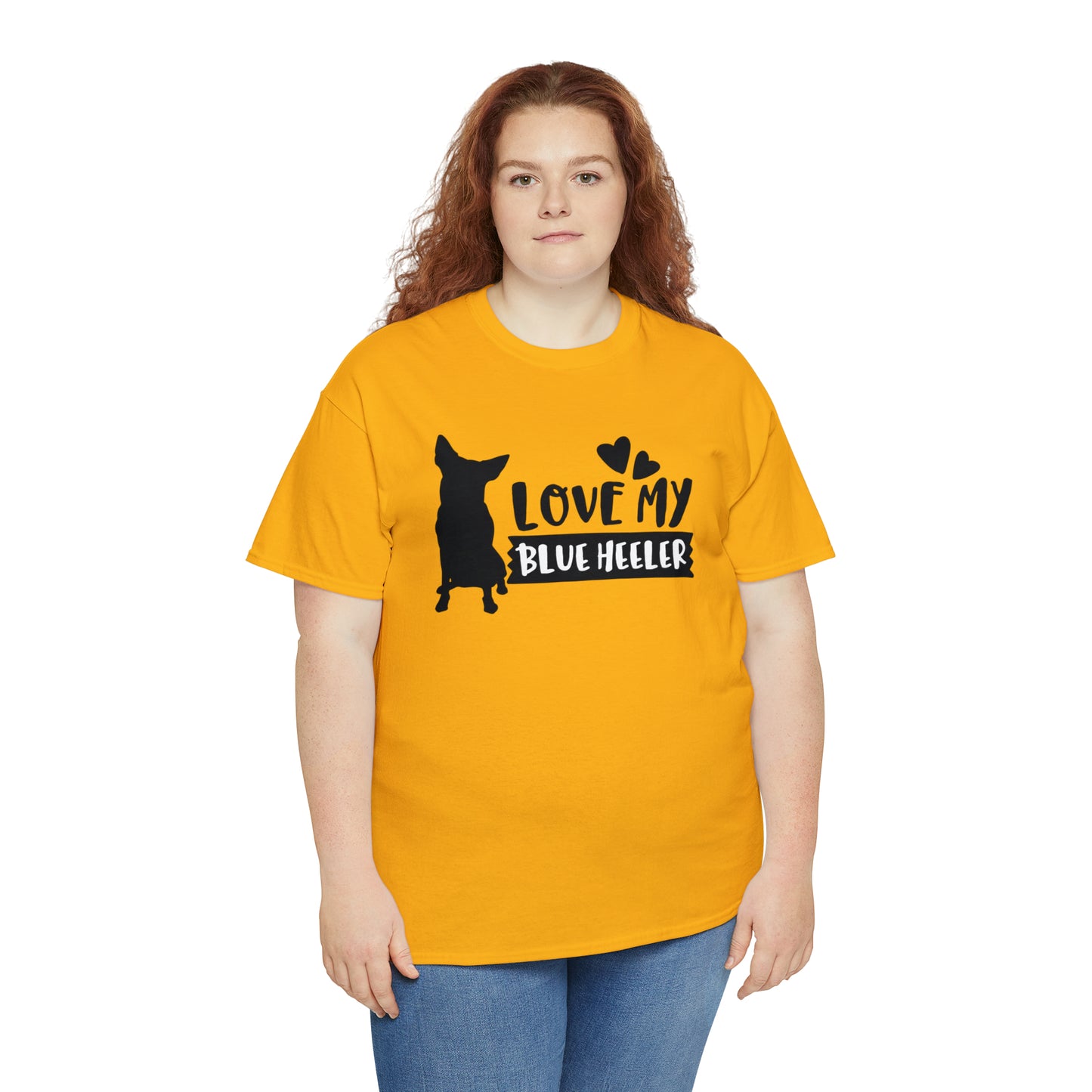 BLUE HEELER LOVE TEE-Unisex Heavy Cotton Tee