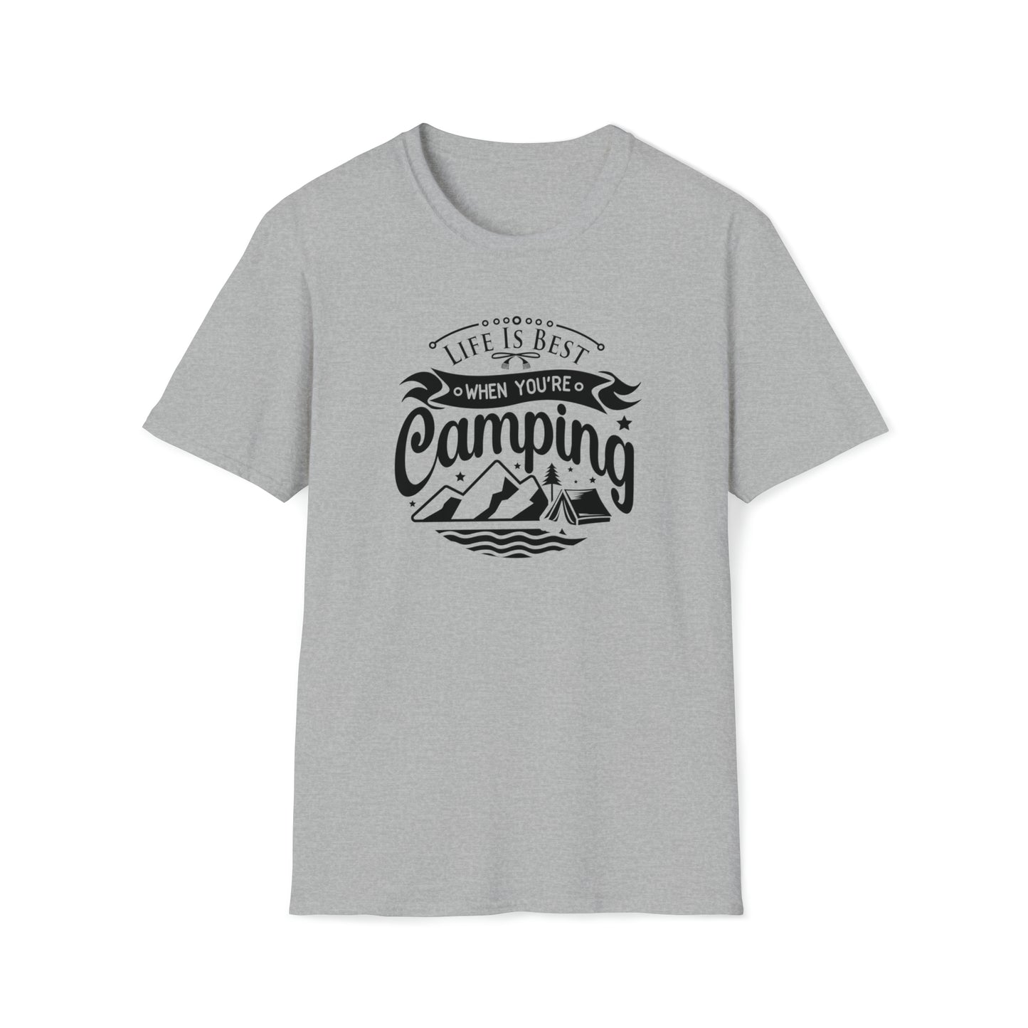 LIFE IS BEST CAMPING TEE-Unisex Softstyle T-Shirt