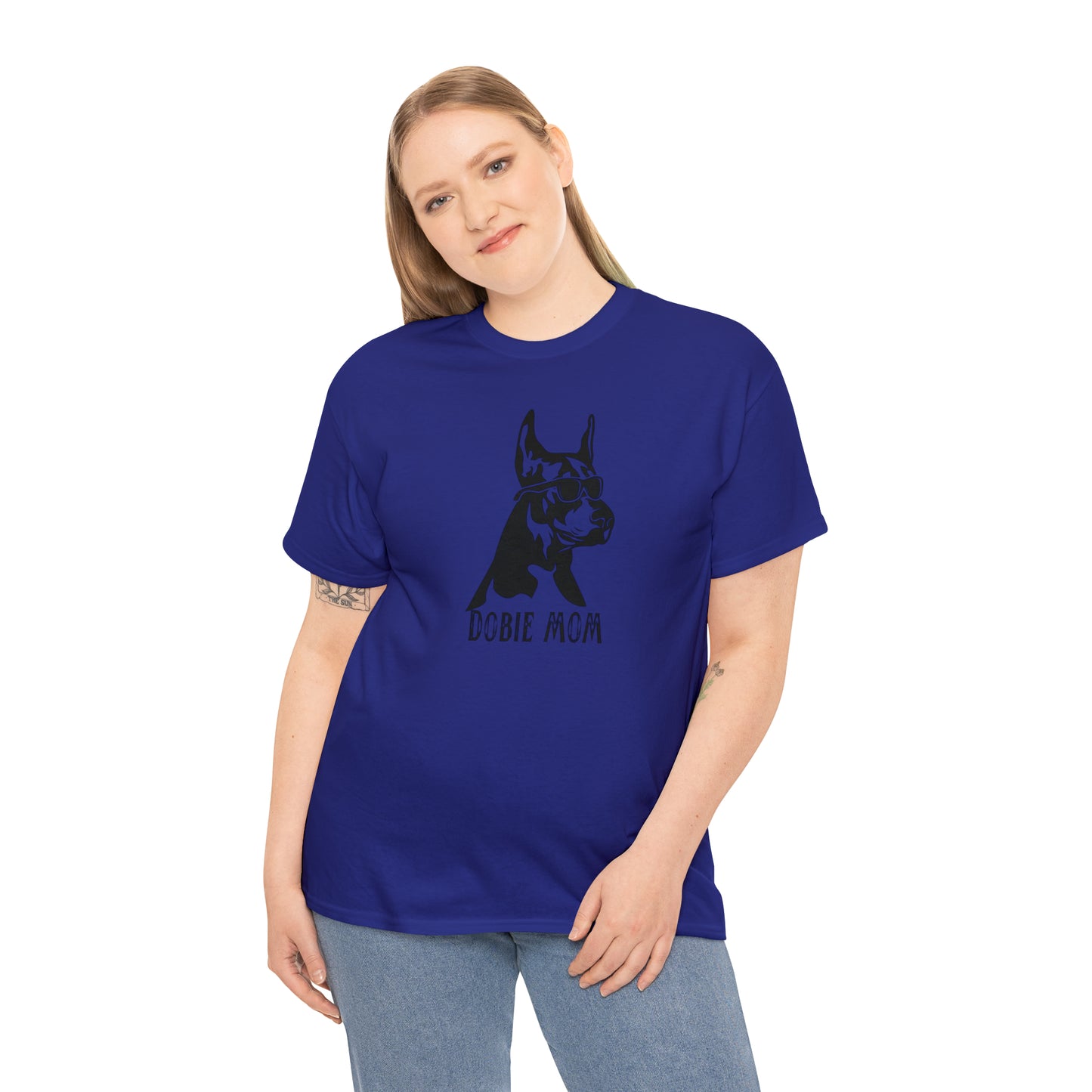 Dobie Mom Tee--Unisex Heavy Cotton Tee