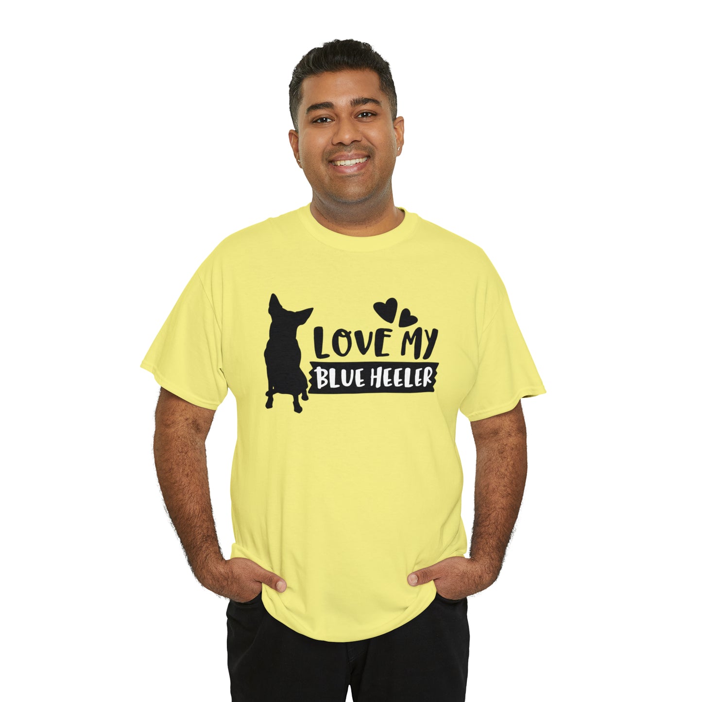 BLUE HEELER LOVE TEE-Unisex Heavy Cotton Tee