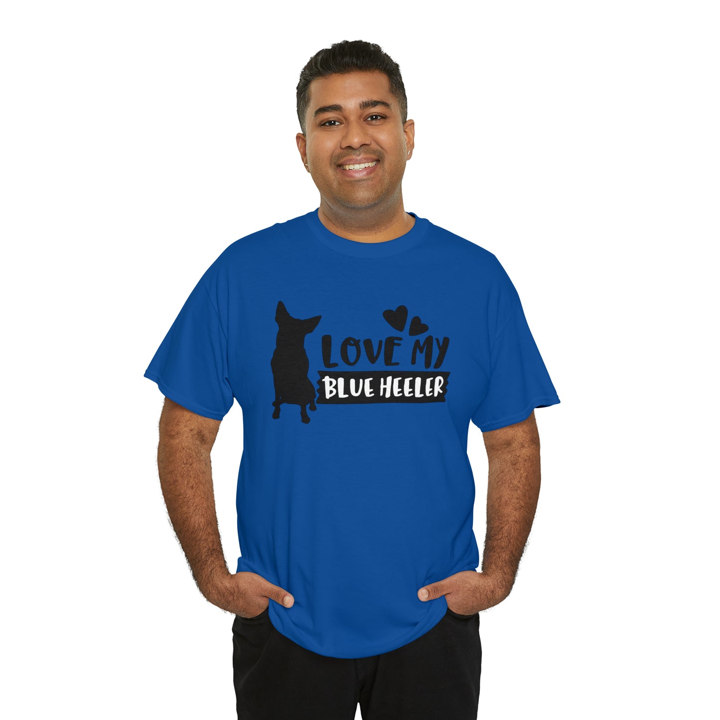 BLUE HEELER LOVE TEE-Unisex Heavy Cotton Tee