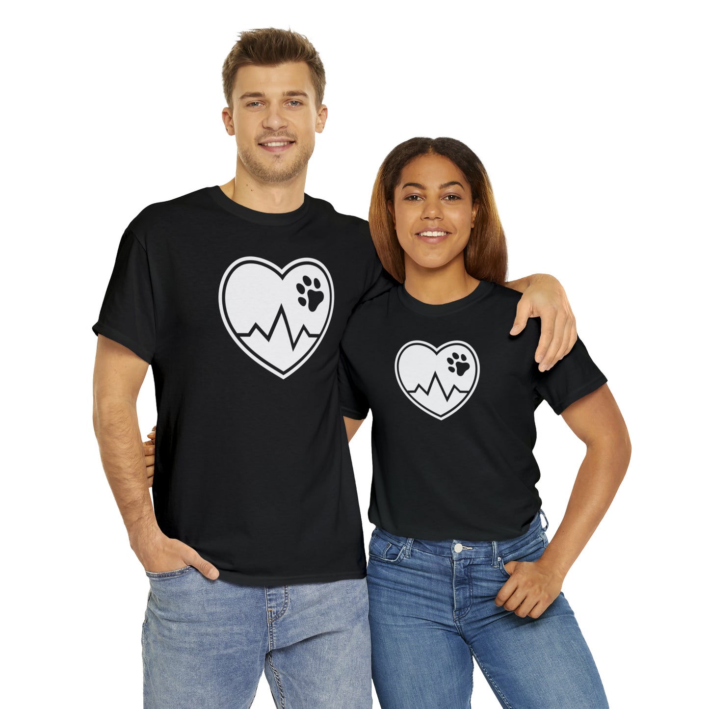 PAW HEARTBEAT TEE--ALL PROCEEDS DONATED TO ANIMAL RESCUE