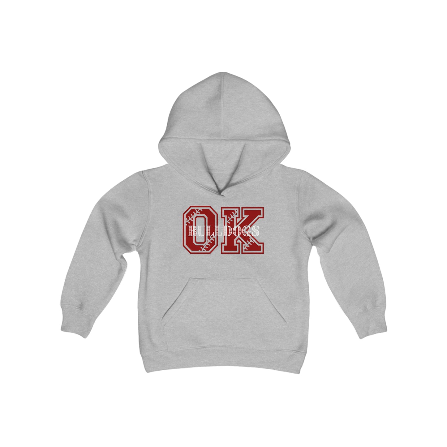 OK BULLDOGS BASEBALL LACES HOODIE-Youth Heavy Blend Hooded Sweatshirt