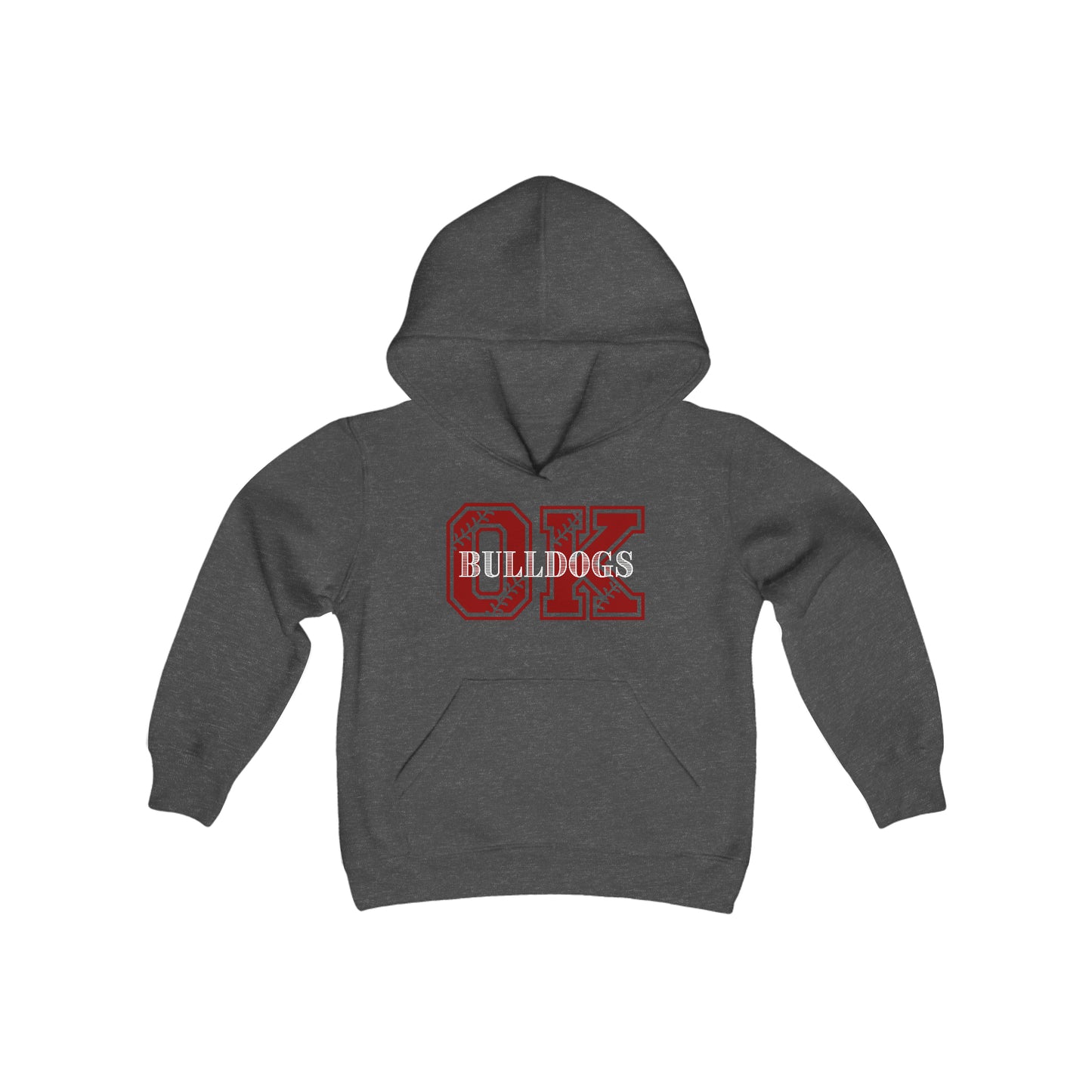 OK BULLDOGS BASEBALL LACES HOODIE-Youth Heavy Blend Hooded Sweatshirt