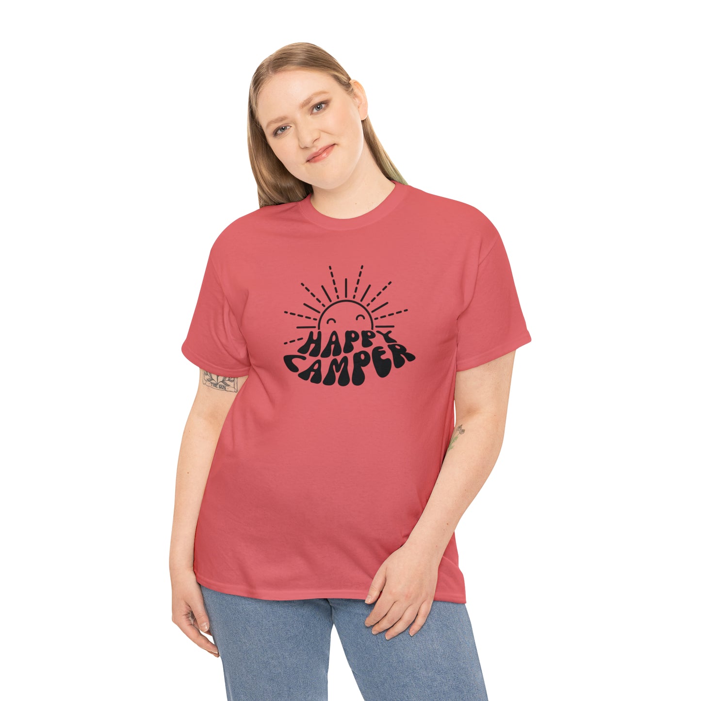 HAPPY CAMPER TEE-Unisex Heavy Cotton Tee