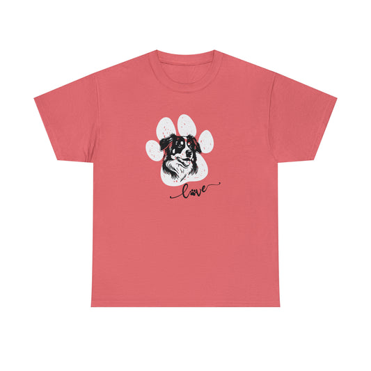 AUSSIE DOG LOVE TEE--Unisex Heavy Cotton Tee