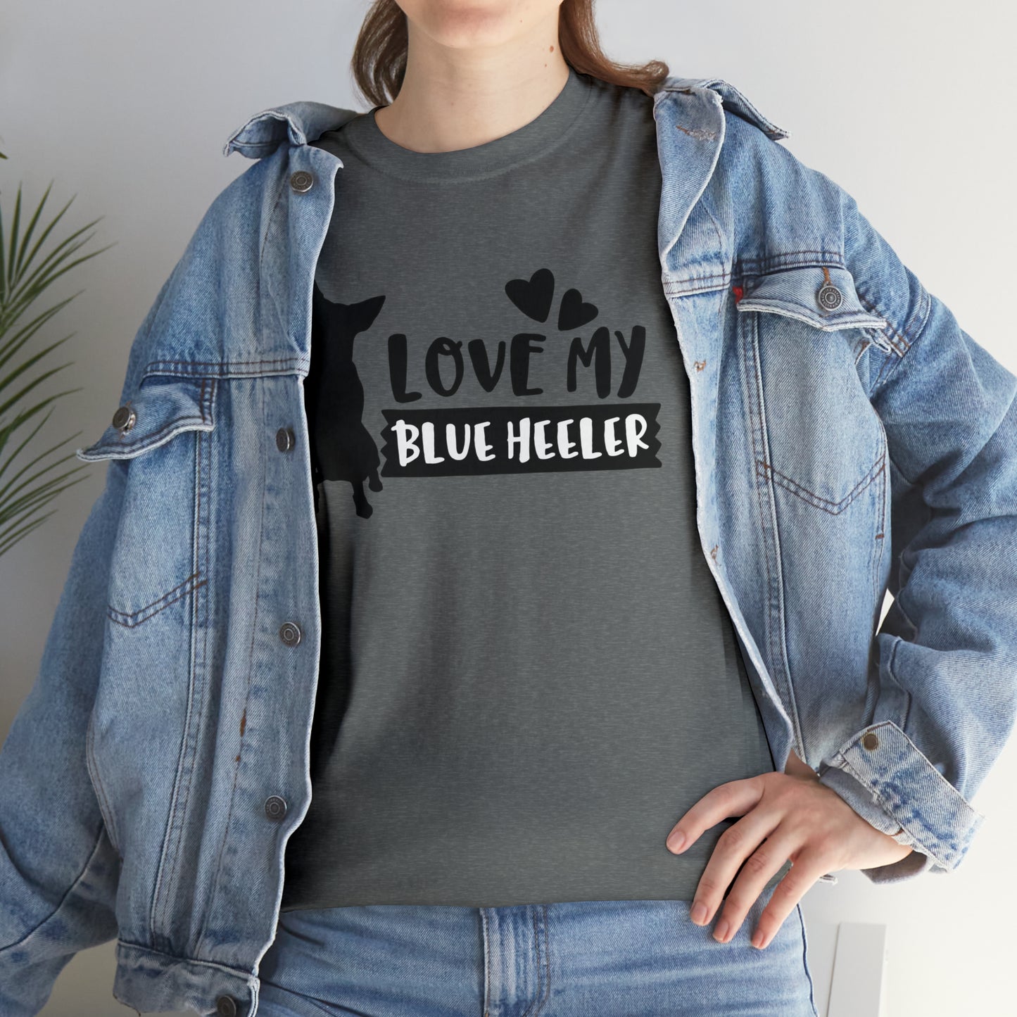 BLUE HEELER LOVE TEE-Unisex Heavy Cotton Tee