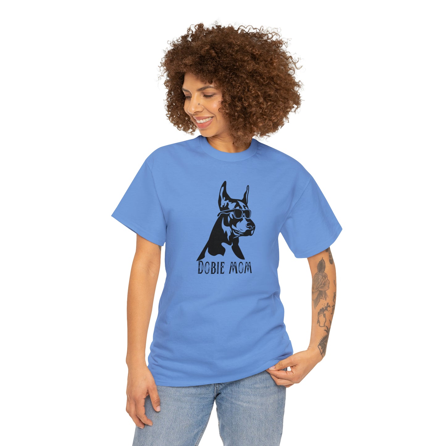 Dobie Mom Tee--Unisex Heavy Cotton Tee