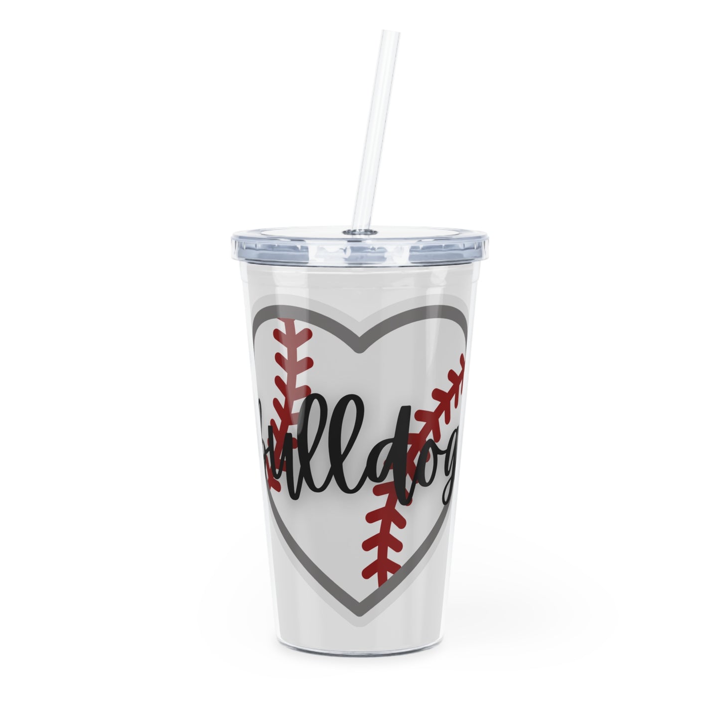 BULLDOGS-Plastic Tumbler with Straw