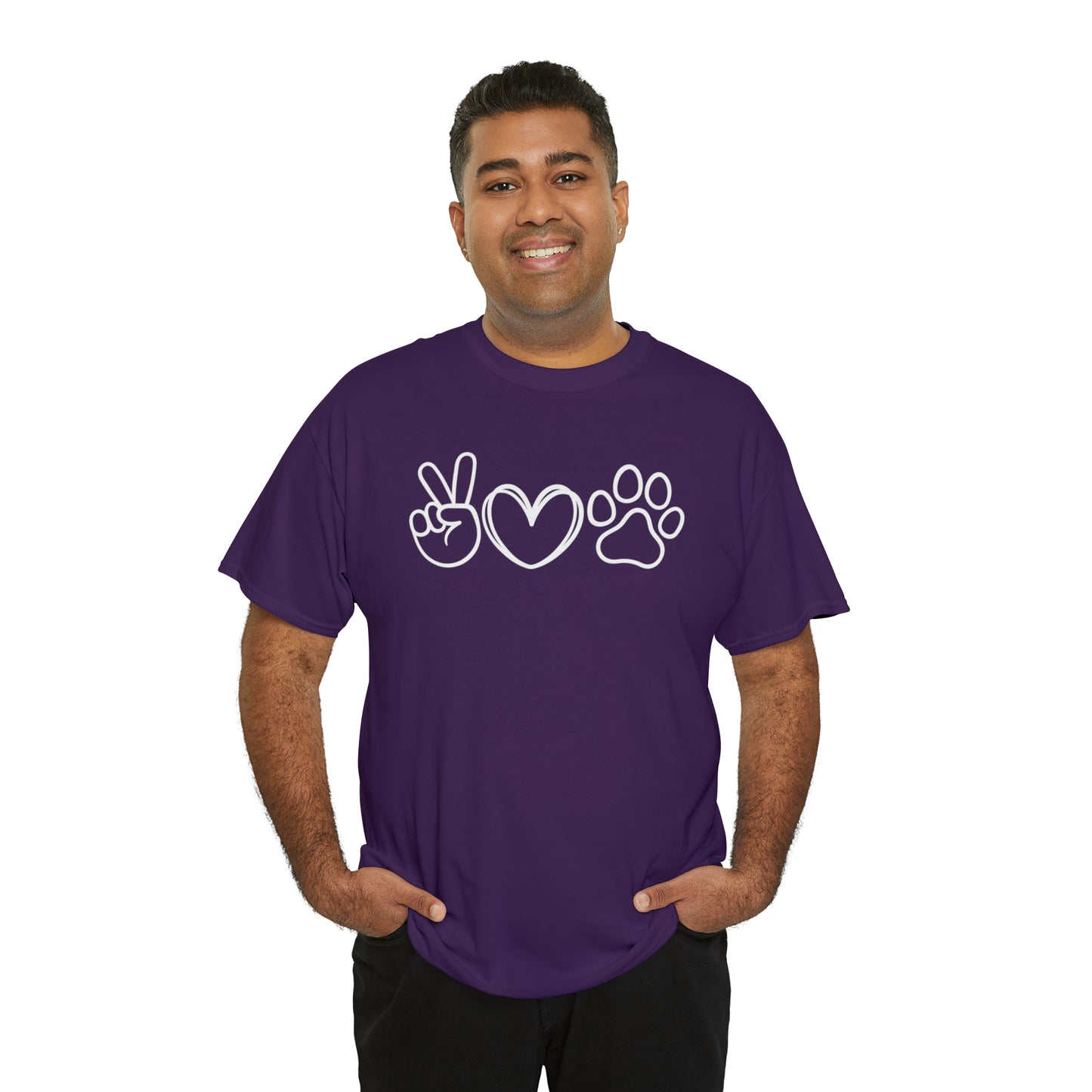 PEACE-LOVE-PAW TEE-ALL PROCEEDS DONATED TO ANIMAL RESCUE