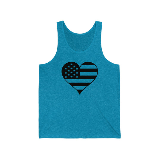 HEART FLAG TANK-Unisex Jersey Tank