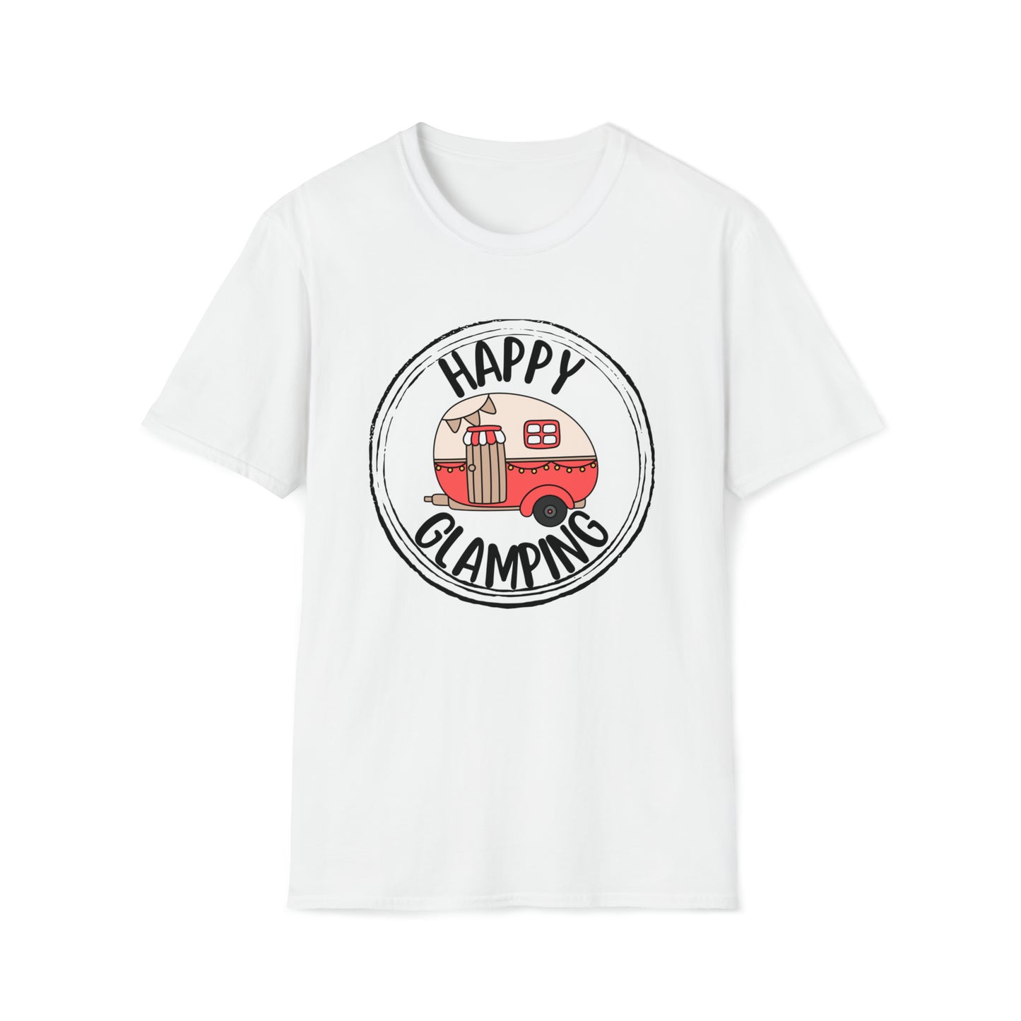 HAPPY GLAMPING TEE-Unisex Softstyle T-Shirt