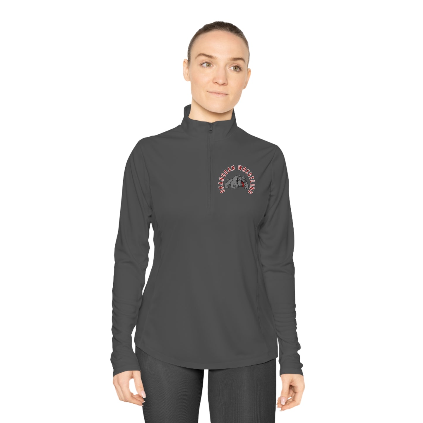 OKANOGAN WRESTLING Ladies Quarter-Zip Pullover