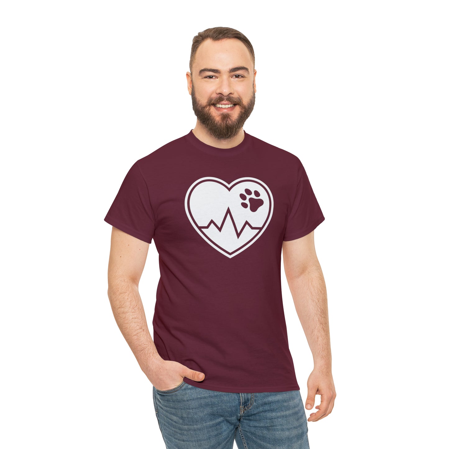 PAW HEARTBEAT TEE--ALL PROCEEDS DONATED TO ANIMAL RESCUE