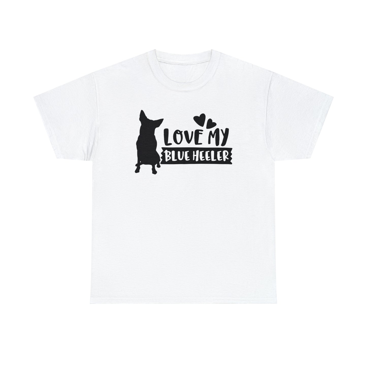 BLUE HEELER LOVE TEE-Unisex Heavy Cotton Tee