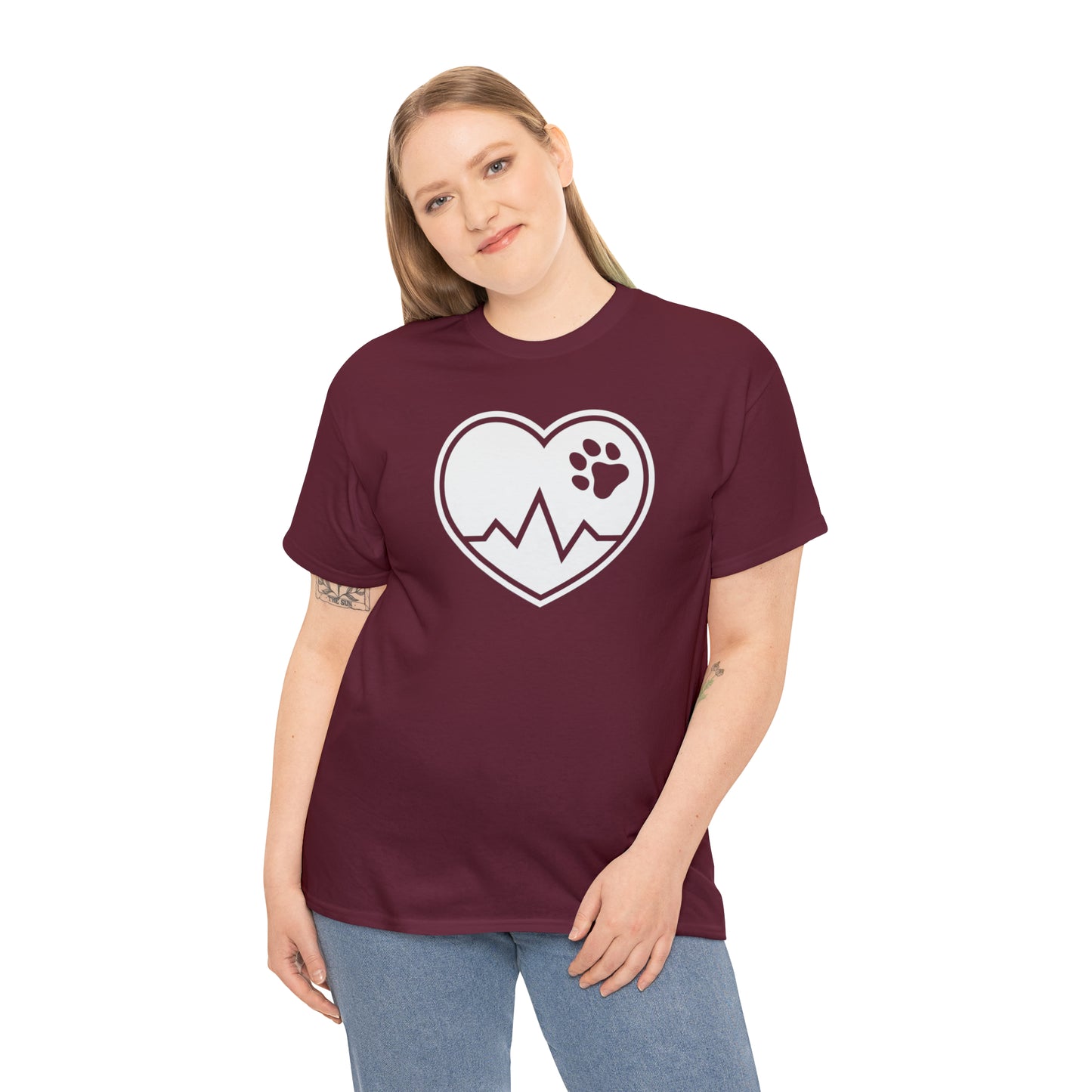 PAW HEARTBEAT TEE--ALL PROCEEDS DONATED TO ANIMAL RESCUE