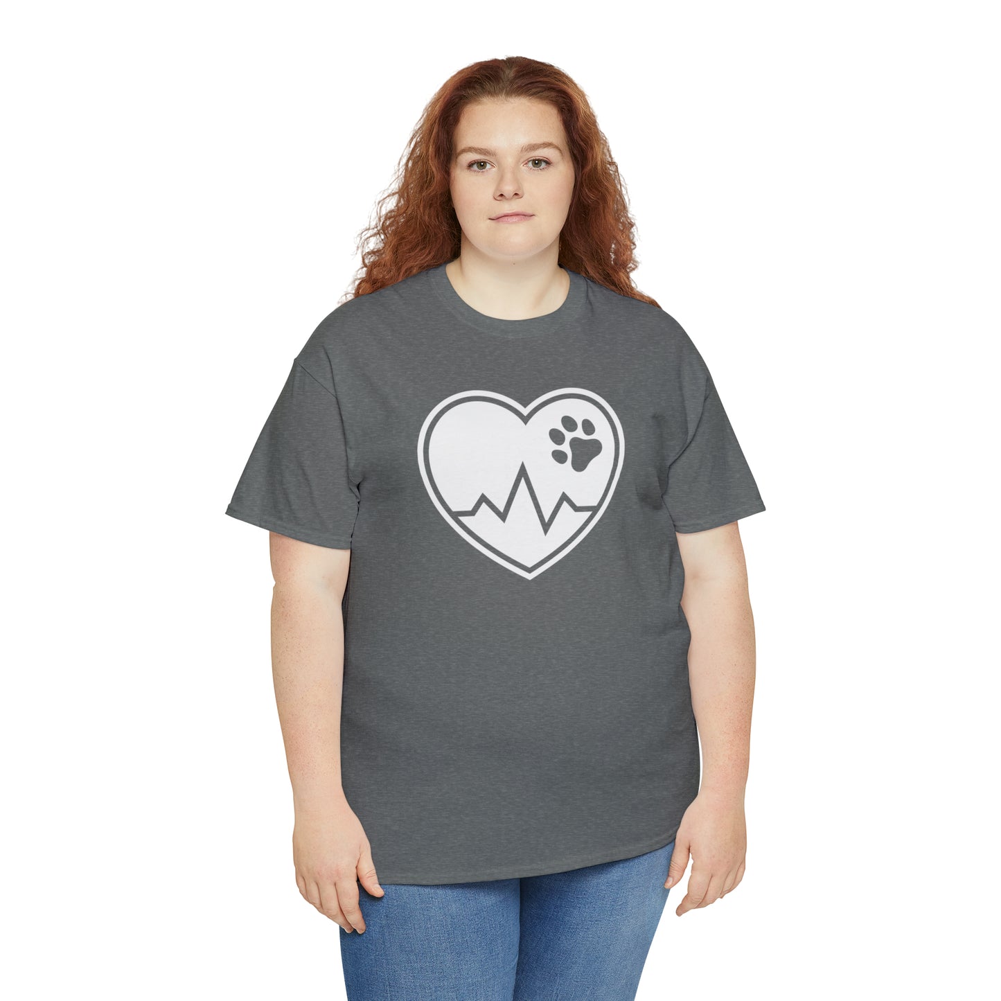 PAW HEARTBEAT TEE--ALL PROCEEDS DONATED TO ANIMAL RESCUE